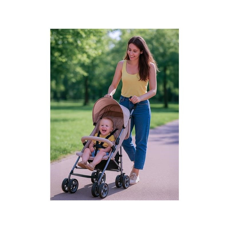Kinderwagen, Paraplu, Olijf Baby Mix Beige Klein Gewicht