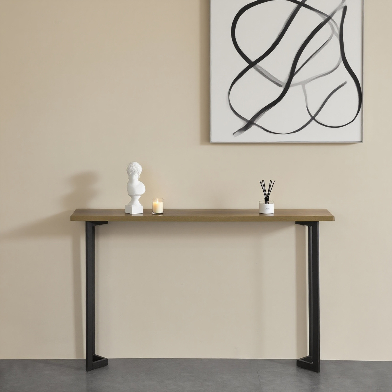 TEMU Table Console Table d'entrée Buffet Bout de Canapé Table d'appoint Cadre et Pieds en Fer SoBuy FSB50-PF