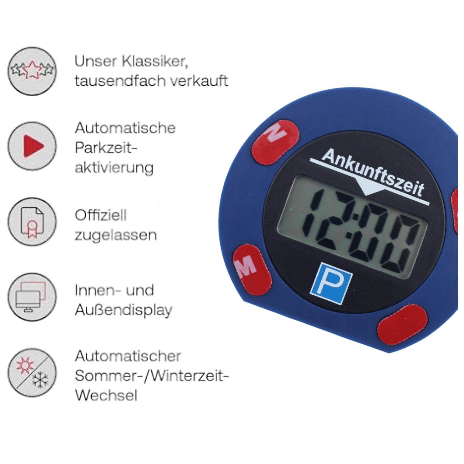 TEMU 1pc Timer, Car Interior Parts, Dashboard Replacement Parts, Multifunctional Parking Stopper, Parking Card, Accessories, Battery-free, Suitable