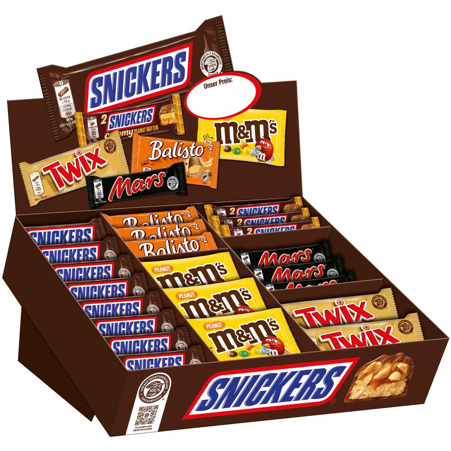 E-shop Mars Topseller Box (72 Stück) Snickers, Twix, Mars, Balisto, M&Ms 3310 g