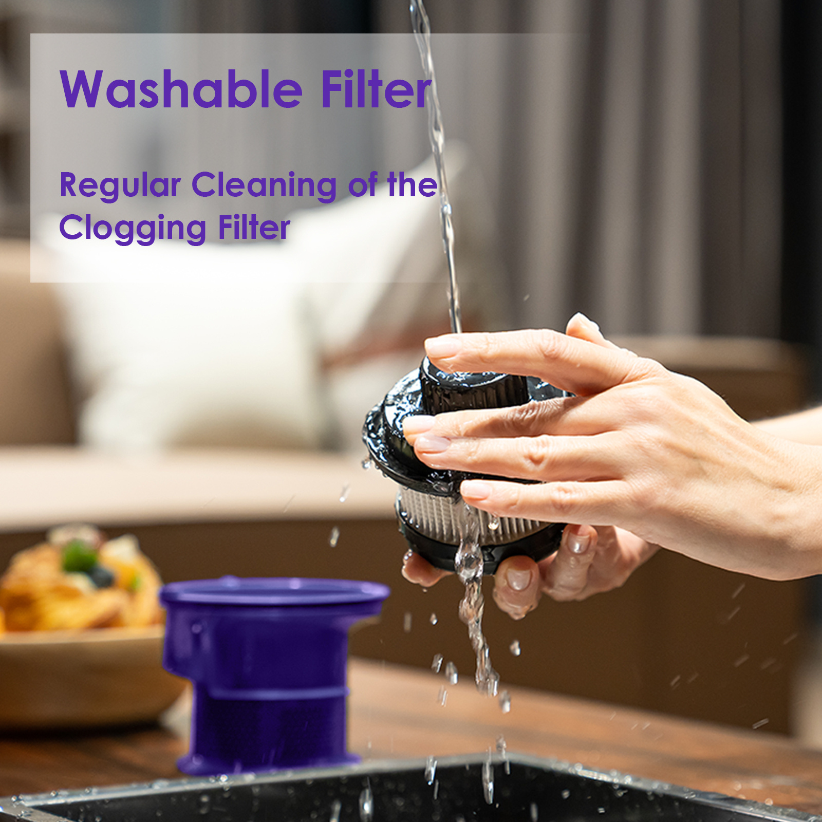 55Min Cordless Vacuum Cleaner, 4*HEPA Stick Vacuum with 5-layer Filtration System, Vacuum Cleaner Cordless Powerful with Anti-Tangle Brush for Hardwood Floor/Carpet/Pet Hair, Perfect for Men's, Women's, Dad's, Mother's, and Husband'S Gifts, Anniversary, and Birthday Gifts