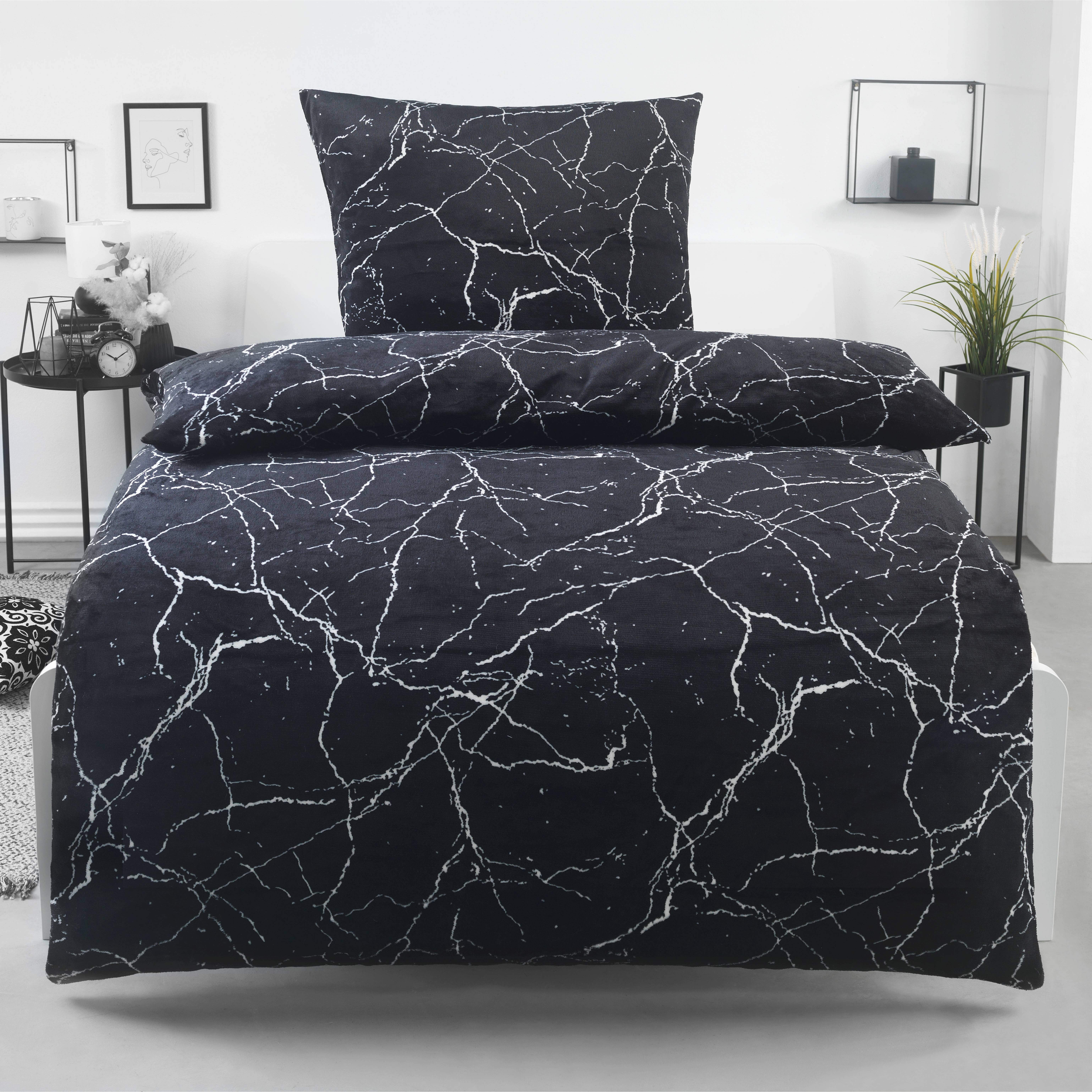 Winter Plush Bedding Set 135x200 Or 155x220 Cashmere-touch 2-piece - Nicky Teddy Fluffy Coral Fleece - Cozy And Warm - Duvet Cover And Pillowcase - Marble Design