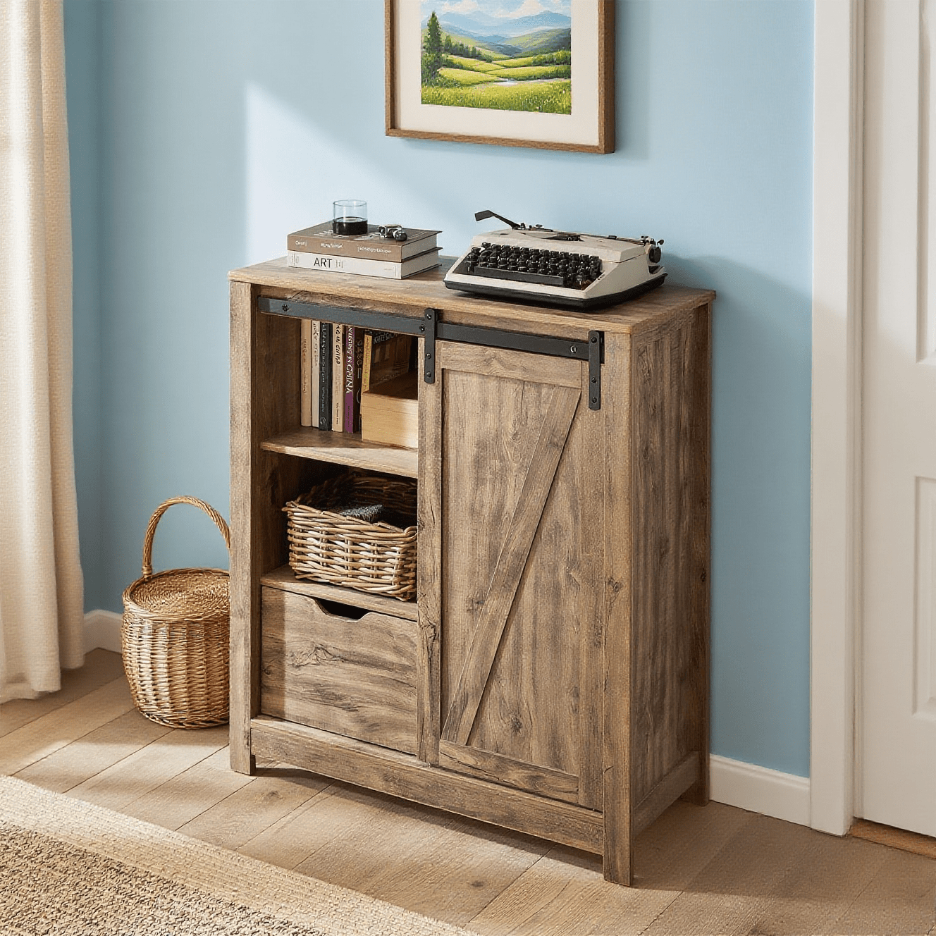 Credenza Con Ante Scorrevoli SoBuy FSB60-N - 120x40x70cm, Stile Industriale - Foto 9