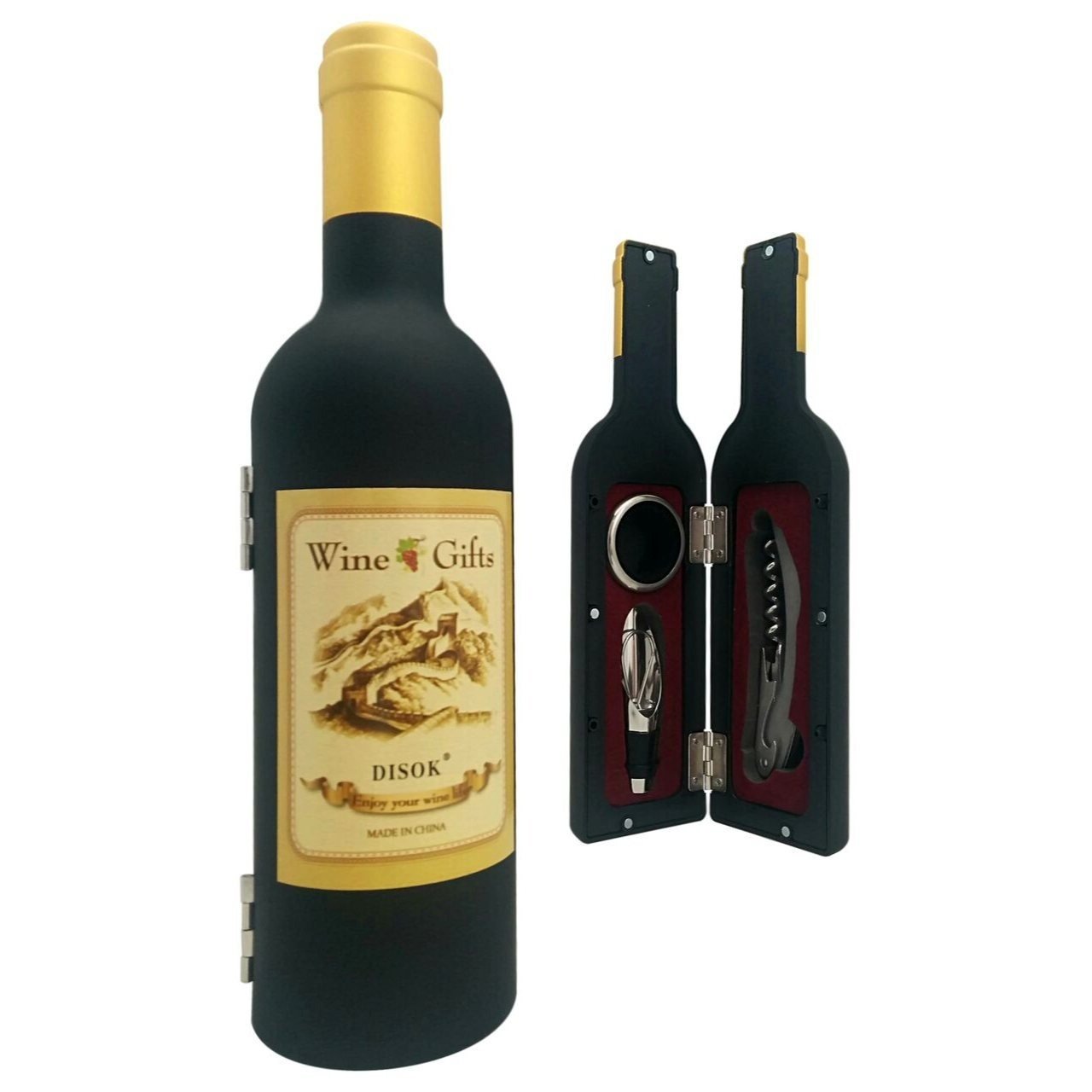 TEMU Set Botella Vino 3 piezas - Detalles Elegantes Hombres - Detalles, regalos y recuerdos para boda, , comuniones hombres. Abridores, abrebotellas