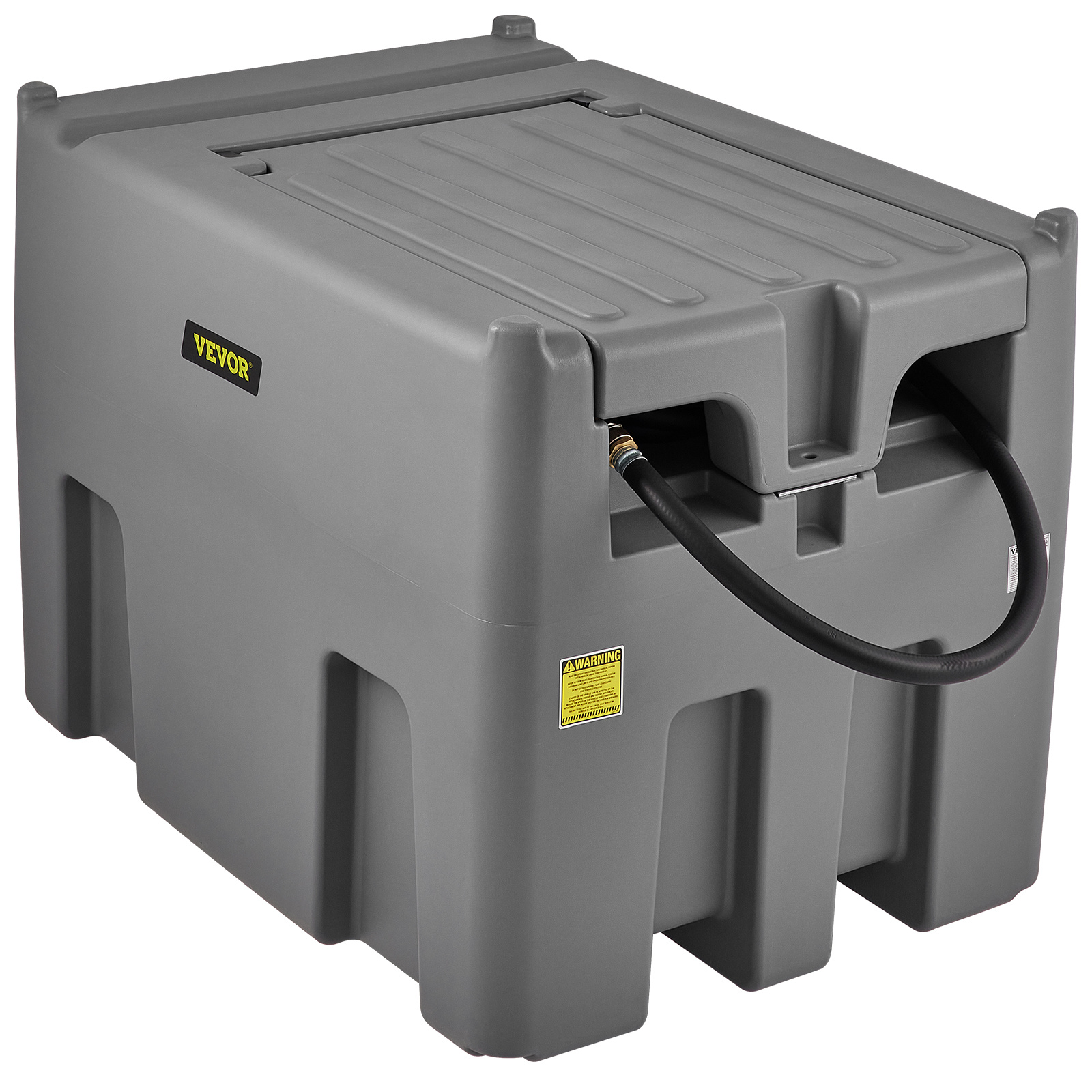 Image of Vevor Portable Tank, 439.1 L Capacity & 37.85 L/ Rate, Fuel Tank With 12v Electric Transfer Pump And 399.3 Cm Rubber Hose, Pe Transfer Tank For Transportation, Gray