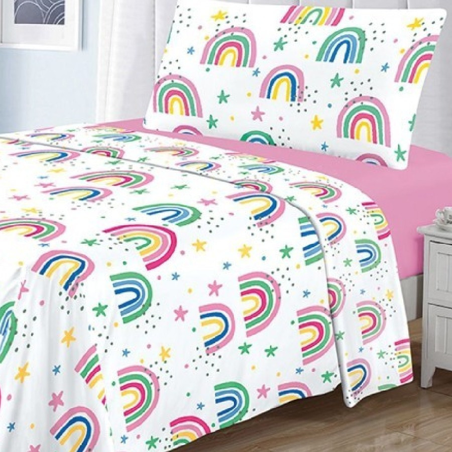 TEMU Un lindo juego de sábanas de con estampado de para todas , que fundas de almohada, una sábana y una sábana ajustable, adecuada para camas de 90