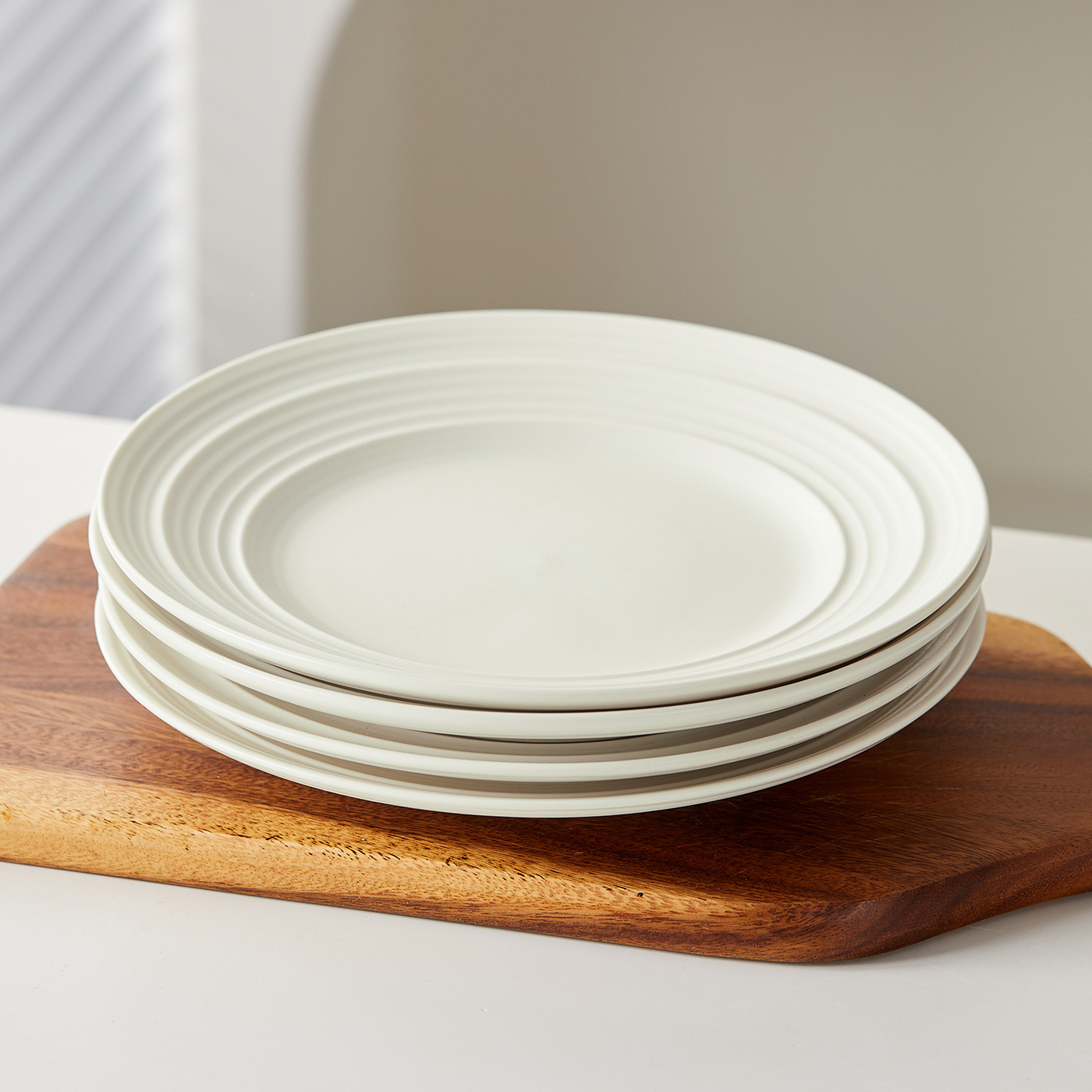 TEMU 4-piece, 8.5-inch, 21.4cm, Dinnerware Set, Dessert Plates, Pasta Plates, , Non-slip & Durable, Easy To Clean, Microwave & Dishwasher Safe, For