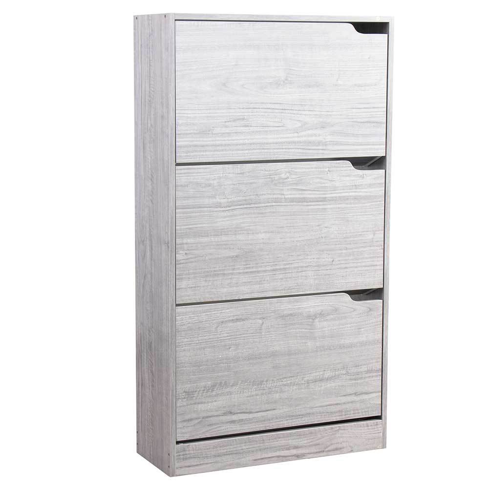 TEMU BAKAJI Scarpiera Portascarpe in Legno MDF Ante Porta Scarpe a Maniglie a Scomparsa Doppia Profondit� Dimensioni Compatte Slim 63 x 24 x 115 cm