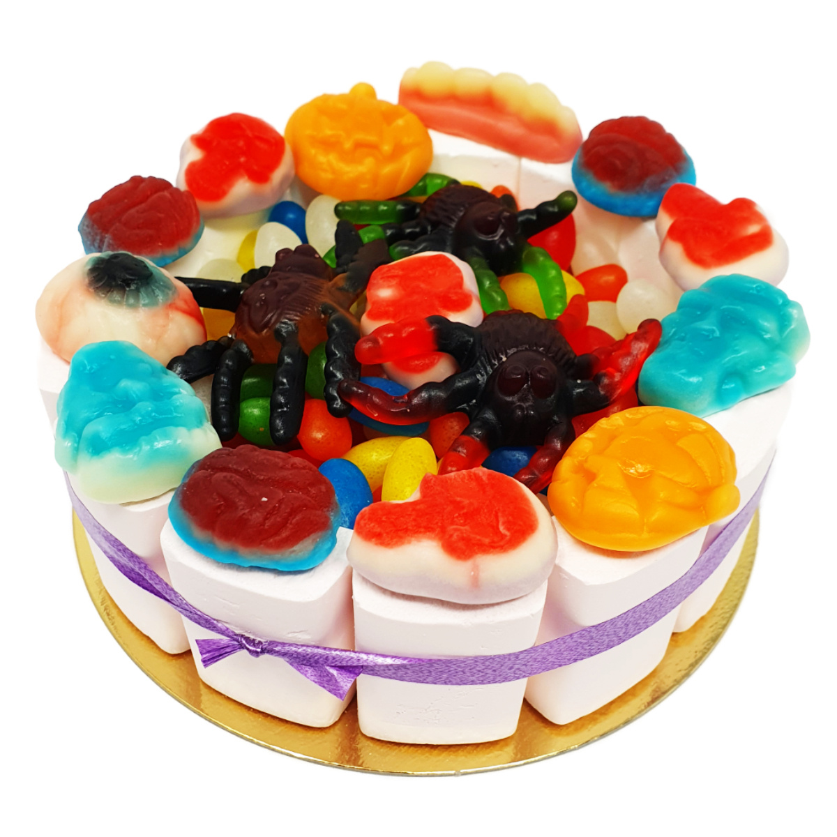 Image of Happy Gruesome Halloween Cake With Meringue And Fruit Gum 600g