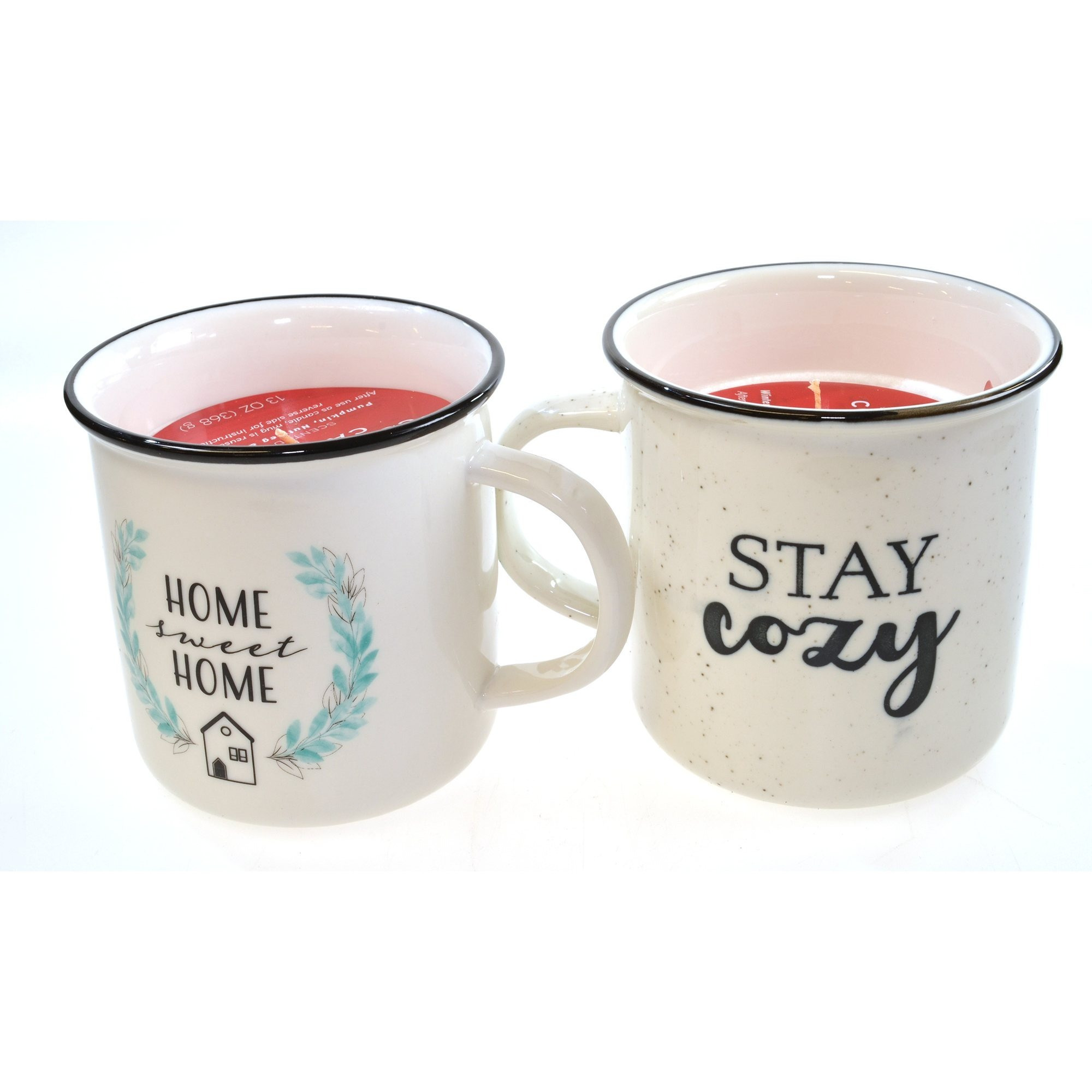 TEMU Cozy Festive Scented Candles 13oz Porcelain Drinks Mugs Cinnamon, , Snowdrop Petal, Cyprus, Pumpkin, Nutmeg, Gift Set Pack Christmas Easter, , ,