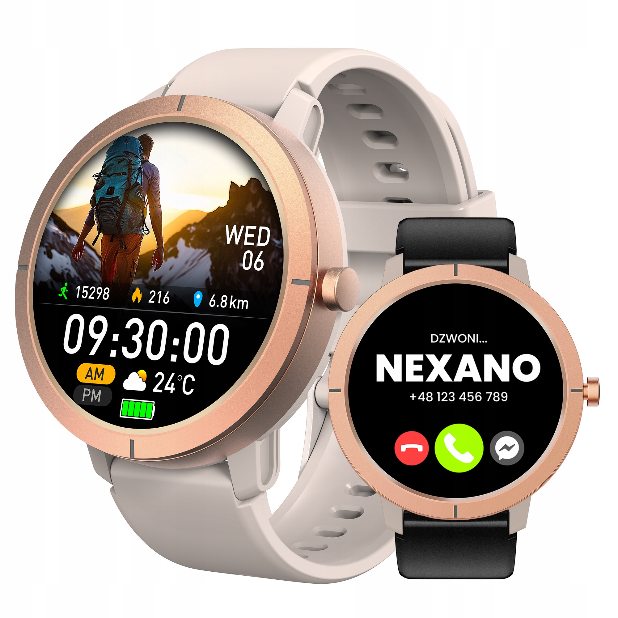 Smartwatch damski zegarek gps menu pl amoled rozmowy sport: retailer-supplied image
