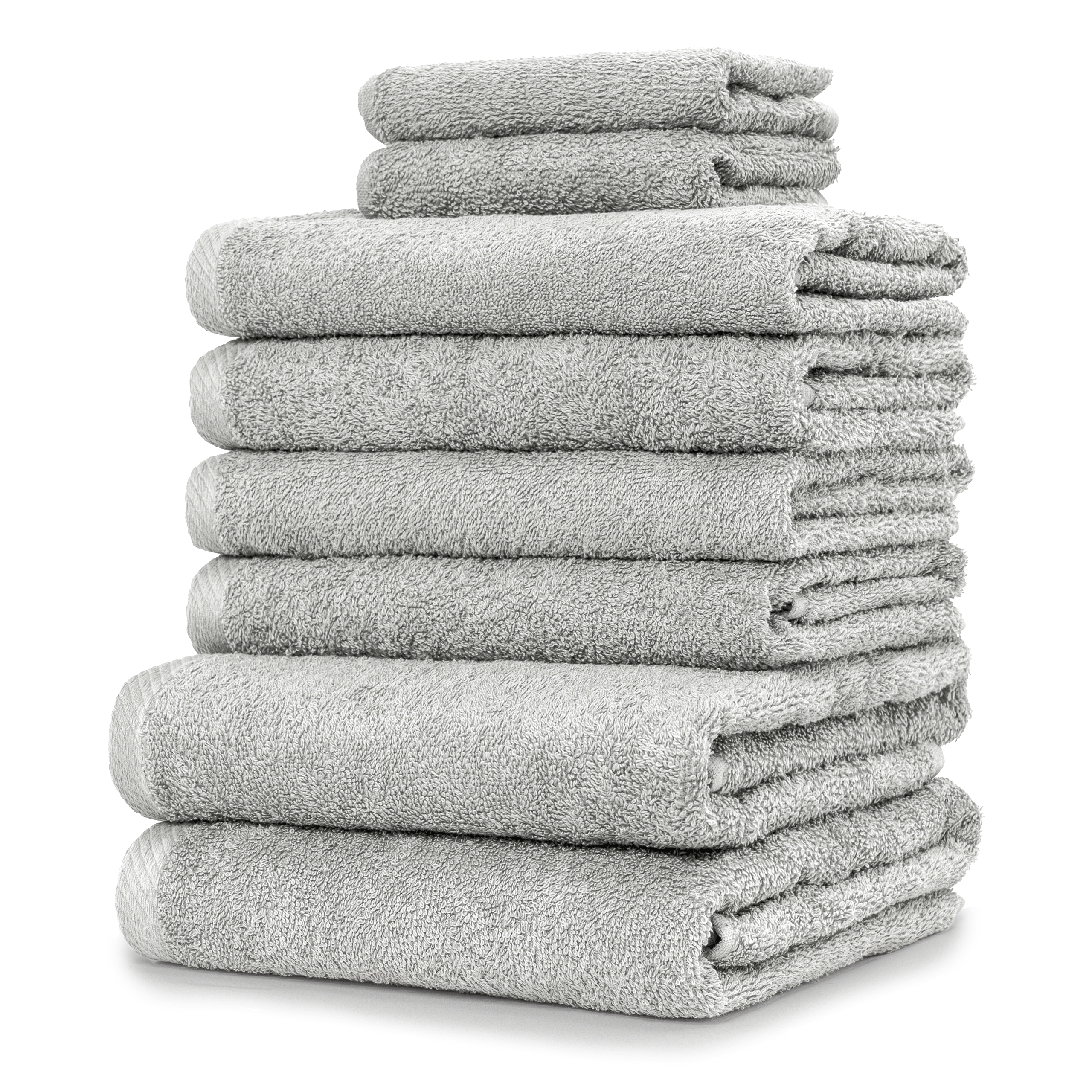 8-pack Complete Hand Towel Set - Terry Towels With Hanging Loop 4x Hand Towel, 2x Bath Towel, 2x Guest Towel