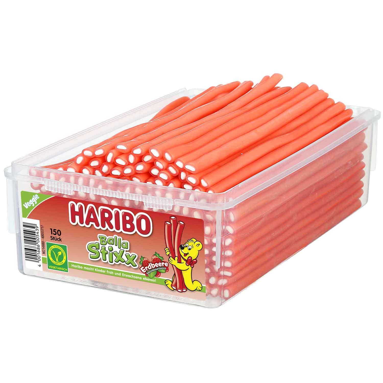 Haribo Balla Sticks Strawberry Vegetarian 150 Pieces 1125g