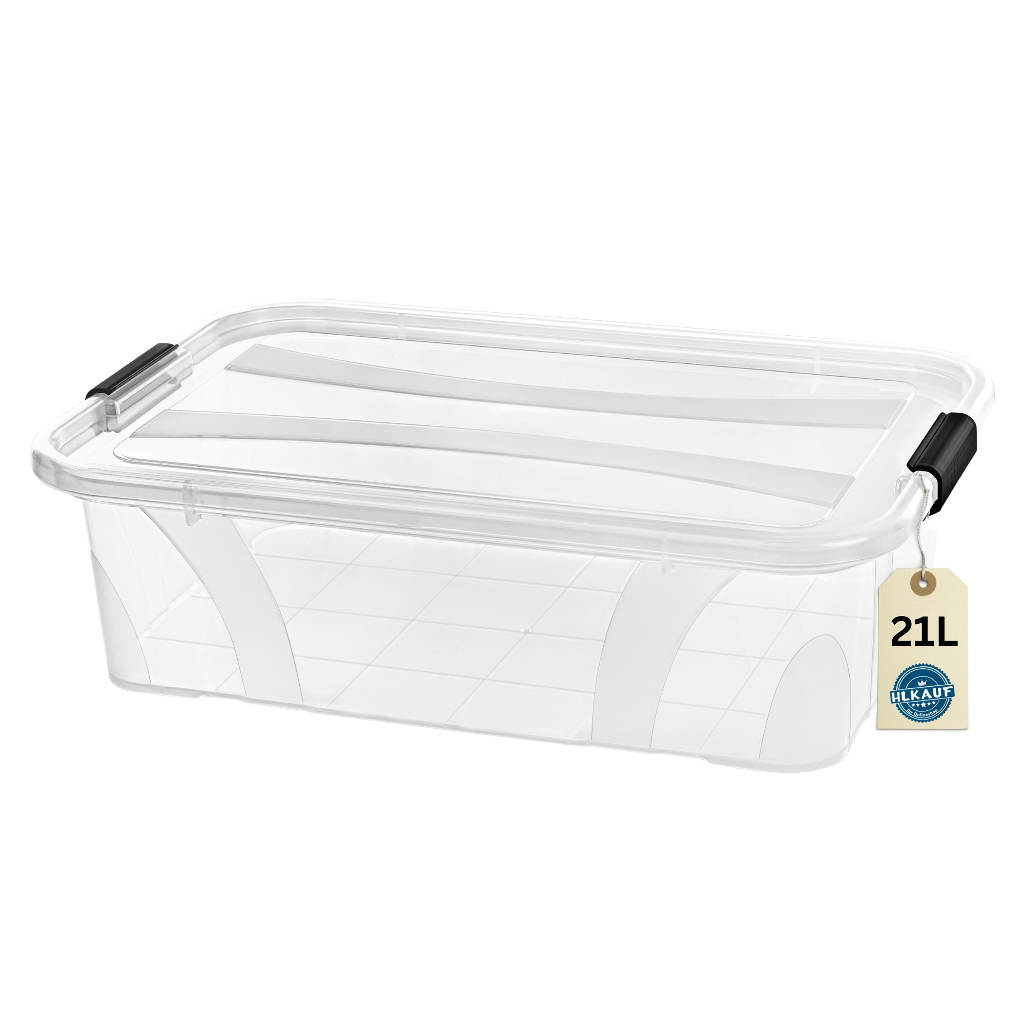 Image of Storage Boxes With Lids, 7l 14l 21l 32l 55l Plastic Boxes Snap Closure Stackable Boxes 1pc Sets Food-grade Transparent