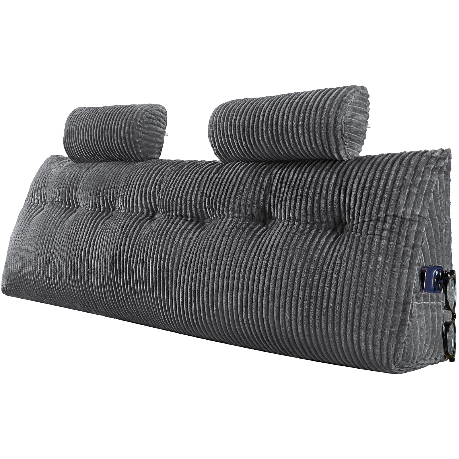 Vevor Headboard Pillow King Wedge Headboard Pillow With 2 Pockets & Headrests