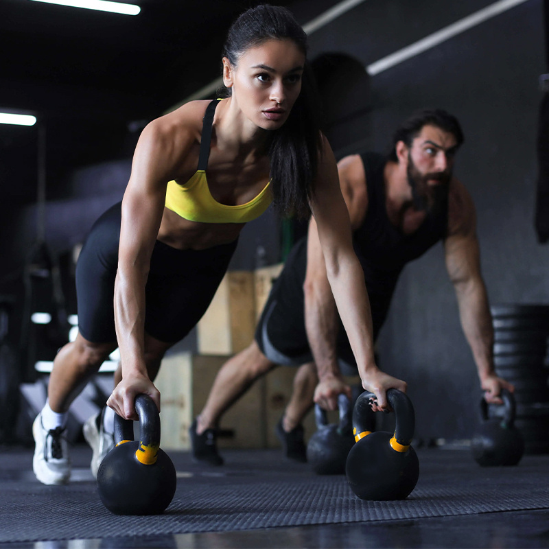 3-Piece Cast Iron Kettlebell Set for Strength Training