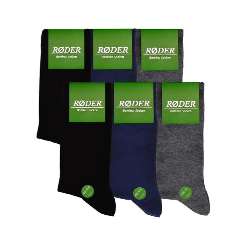 6-pack Of Bamboo Socks • Assorted • Incredibly Comfortable • Ideal Foot Climate • Hand-linked Toe Seam • Anti-sweat Socks