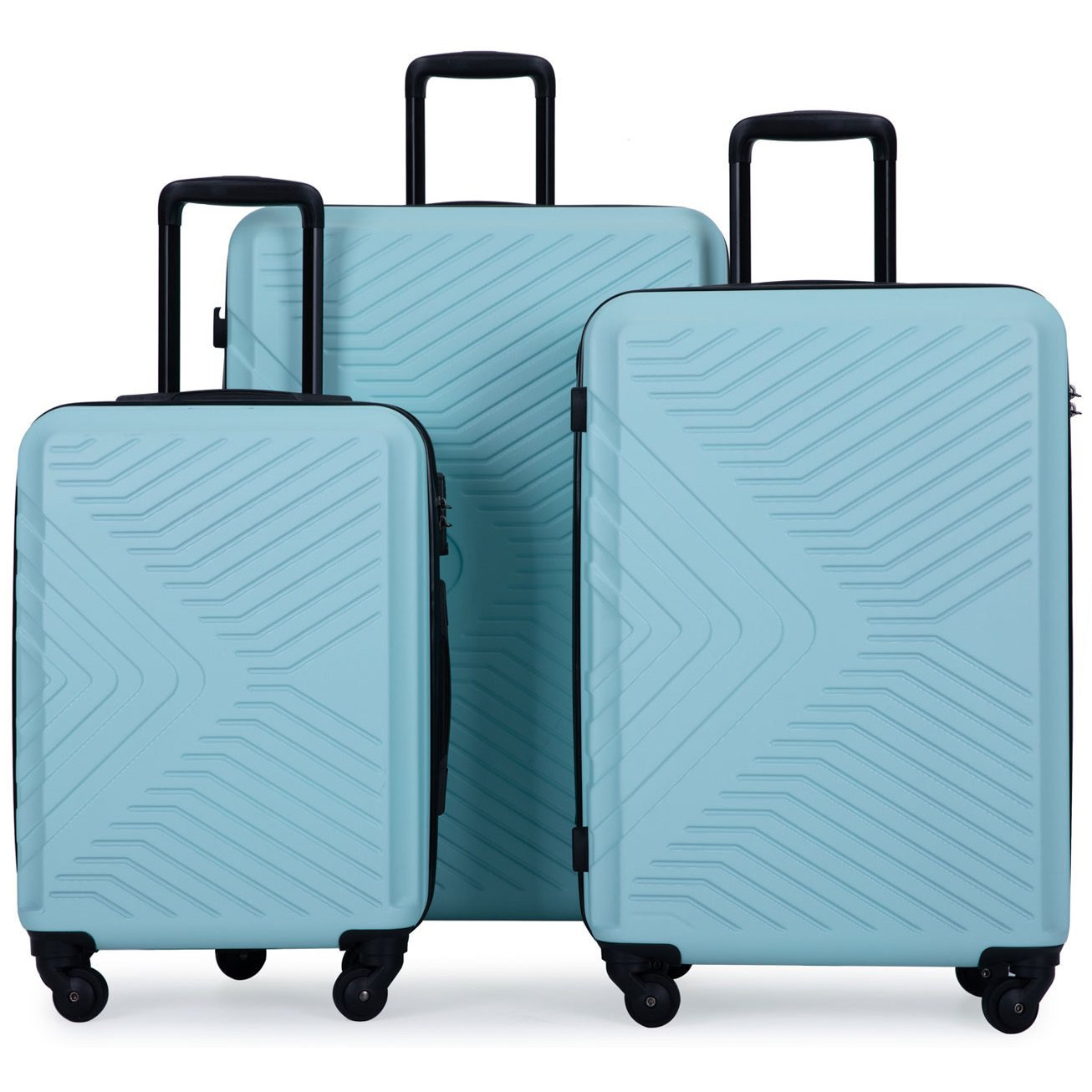 Travelhouse Bali Suitcases & Trolleys - 3-piece Hardshell Luggage Set With Wheels - Durable, Scratch-resistant Abs Material - - Stackable - Lightweight & Space- Travel Suitcases