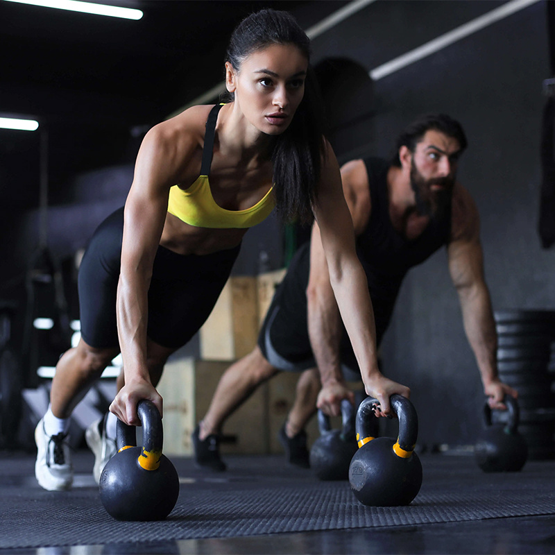 3-Piece Cast Iron Kettlebell Set for Strength Training