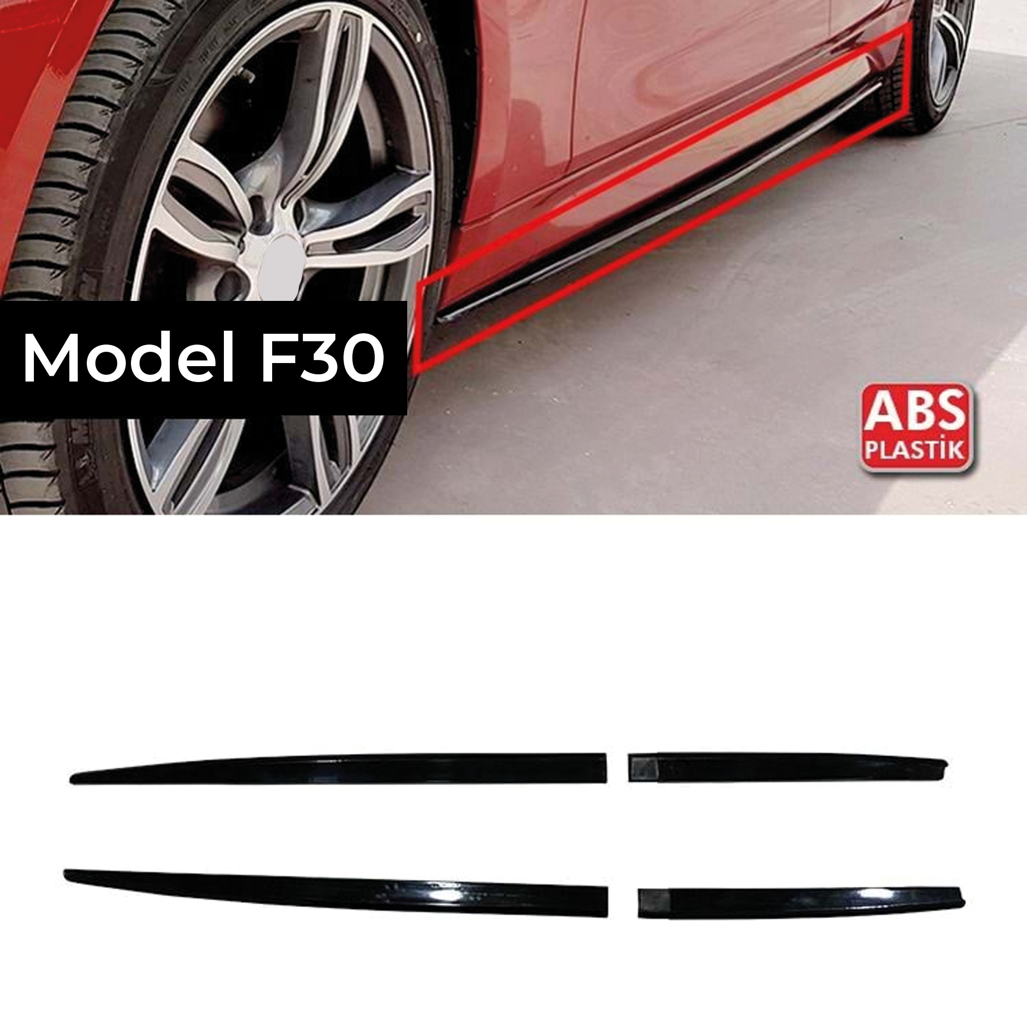 Side Skirts For All Car Universal F30 Model 4pcs Extension Rod Lip Splitter Bumper Side Lip Spoiler