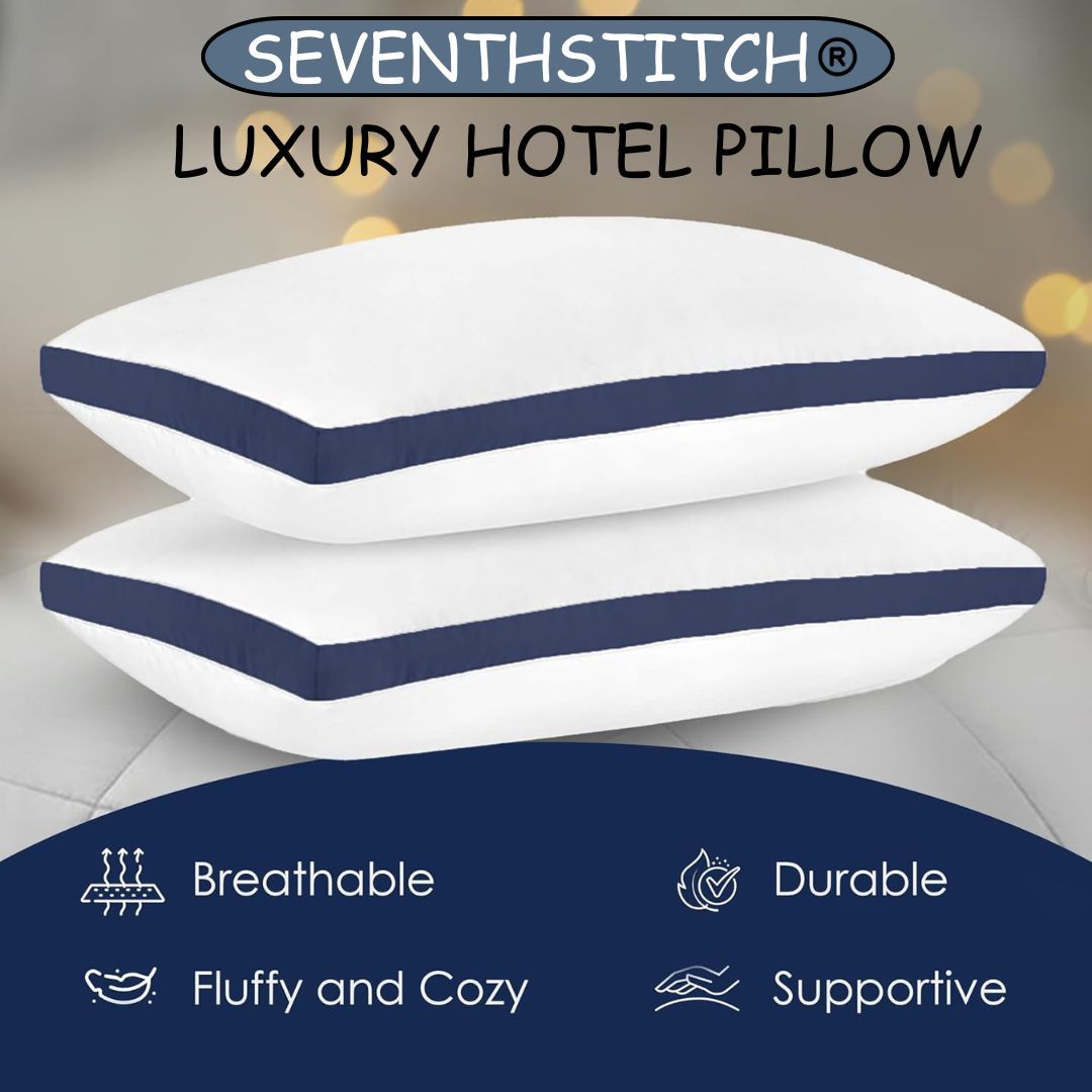 4 Fluffy Bounce Back Hotel Pillows Side Sleeper Deep Premium Filled Hotel Quality White Pillows, Neck Support Sleeping Bedroom, Guestroom, Bed Pillow for Comfort & Relaxation Dust Proof Resistant