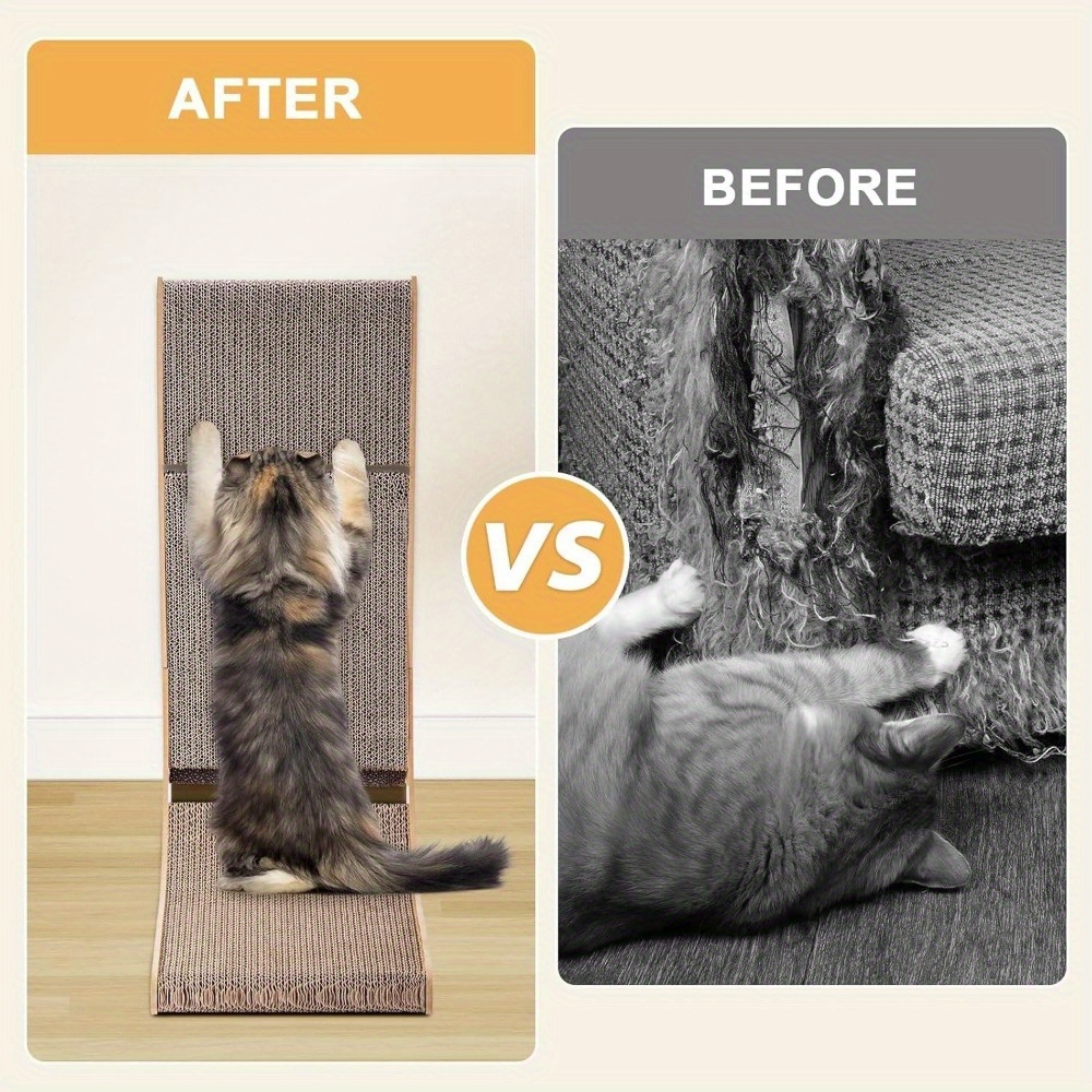 L Shape Cat Scratching Board with Ball Toy