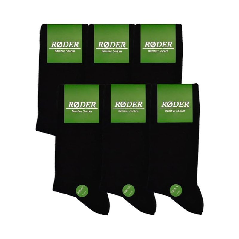 Røder 6-pack Bamboo Socks • Super Soft • Foot Climate • Hand-link Toe Seam • Anti-sweat Socks