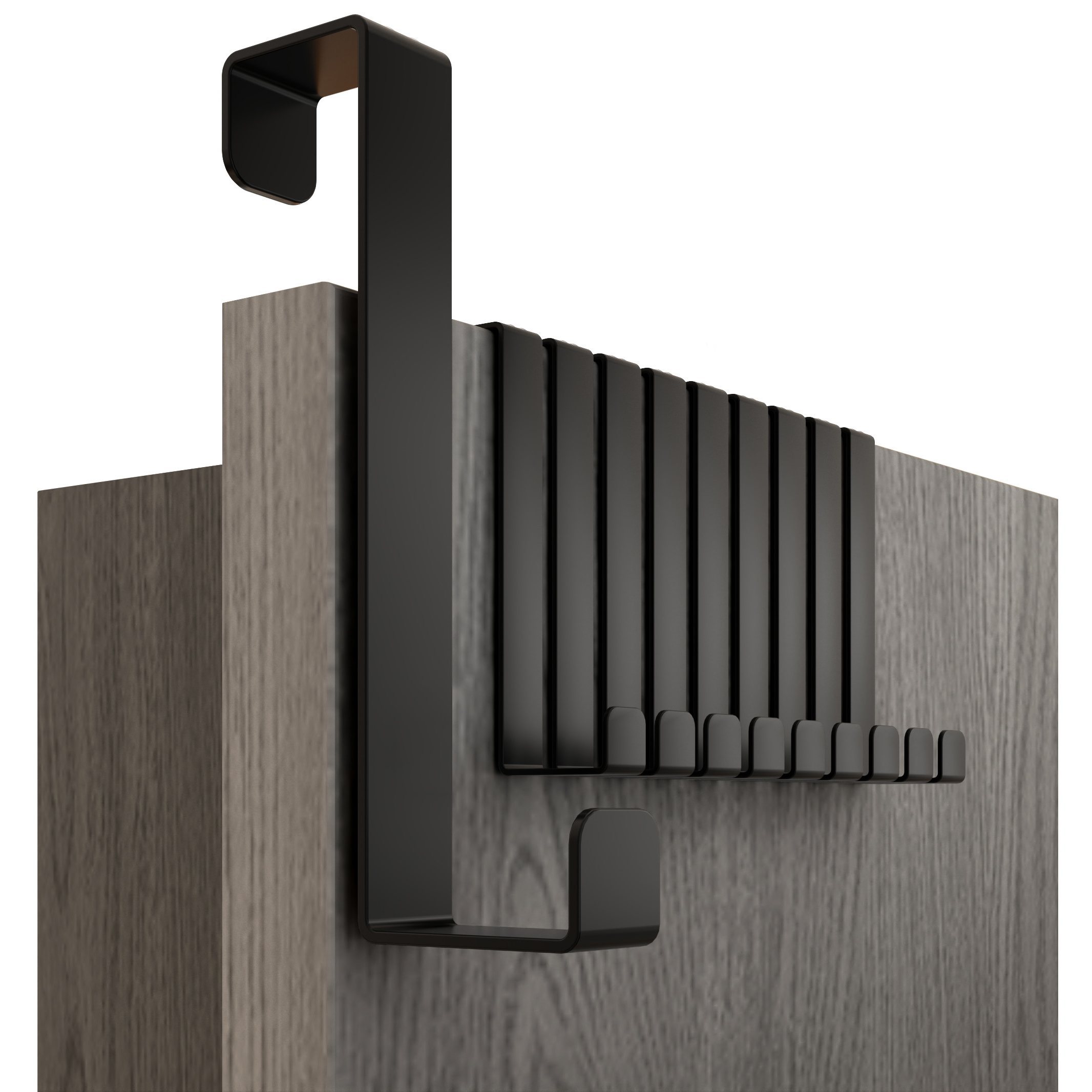 Image of Lindenstein Stainless Steel Door Hooks 10pcs Set - Black/silver/white | Coat Rack | Universal For Doors & Cabinets