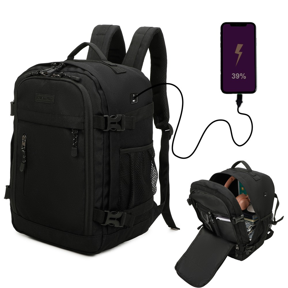TEMU Mochila Cabina 40x20x25cm (20l) | Mochila De Viaje Para Avión | Equipaje De Resistente | Mochila Para Senderismo | | Trabajo / Negro/ Azul / /