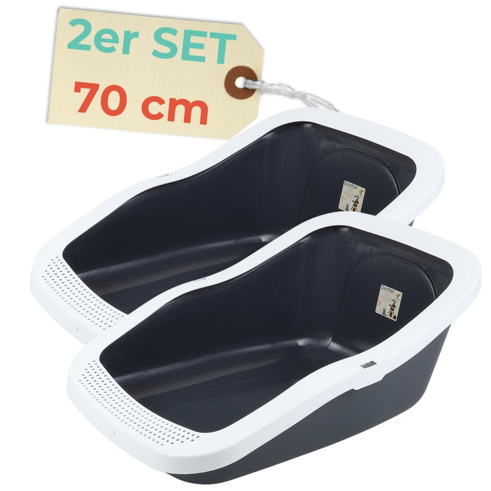 Image of Xxl Cat Litter Box Large Large Cat Litter Box 70 Cm Open High-rimmed Cat Toilet Without Lid Cat Jumbo