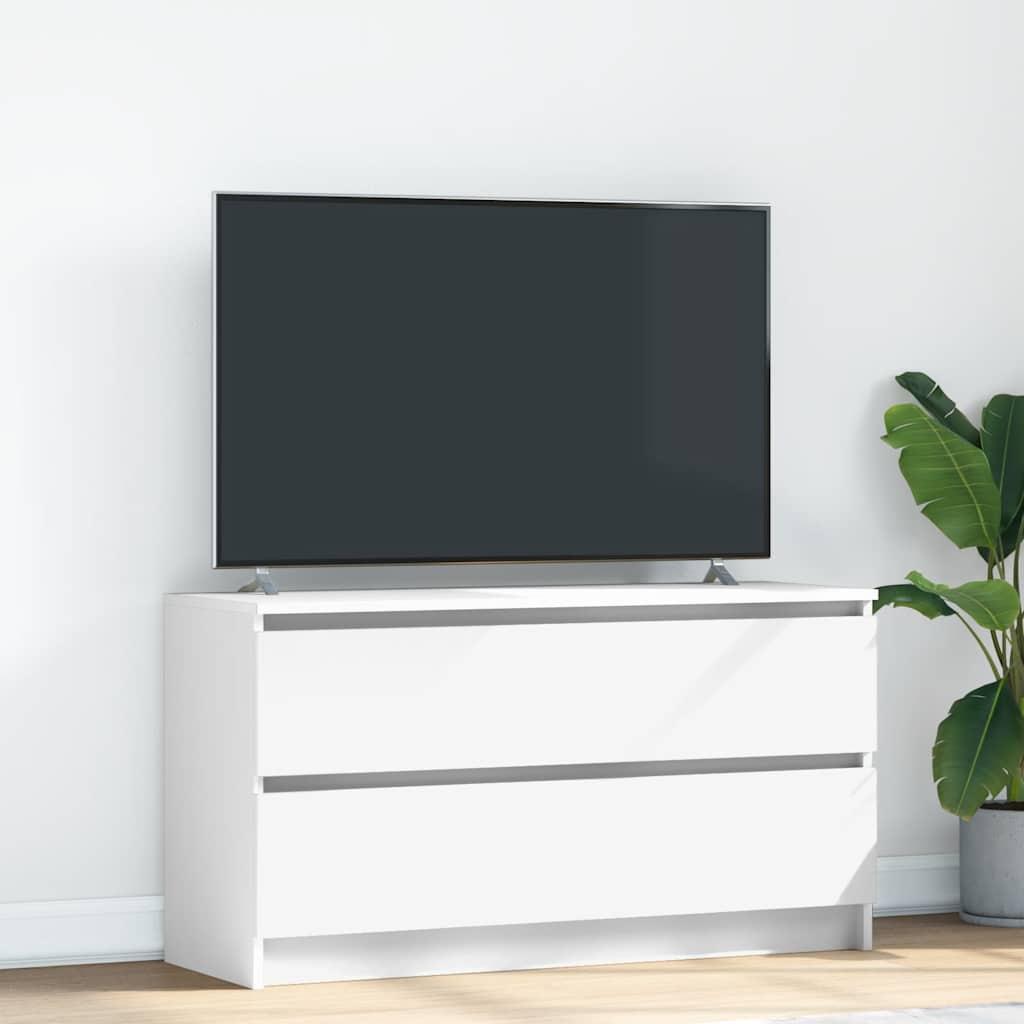 Image of Vidaxl Tv Cabinet White 100x35x54 Cm Wood Material, Tv Furniture, Tv Board, Tv Sideboard, Tv Stand, , Tv Cabinet, Tv Table, Tv Furniture