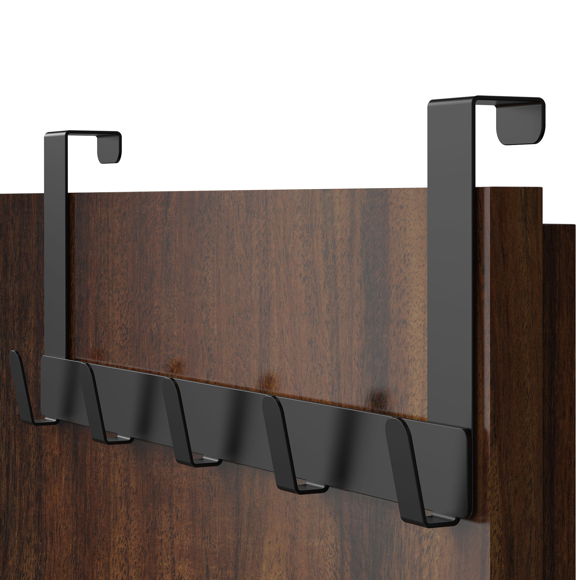 Lindenstein Stainless Steel Door Wardrobe For Doors – Loadable Hook Rail Without Drilling, Coat Hooks & Towel Hooks Up To 30 Kg Per Hook, Space-, , White/black/silver