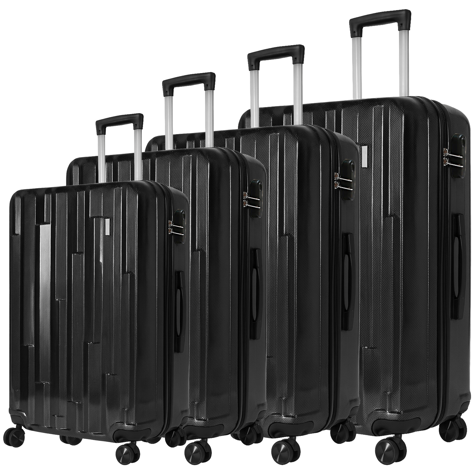 4pcs Hardshell Luggage Set Rolling Suitcase Travel Bag Lightweight Case Travel Case With Number Lock, Includes 32l, 39l, 80l, And 95l.