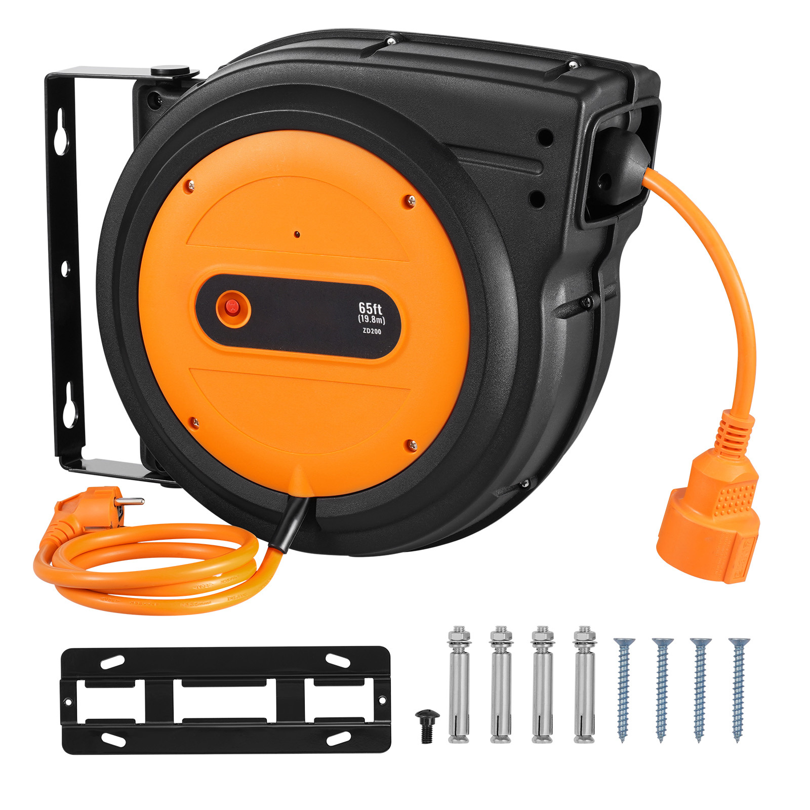 TEMU Vevor Retractable Extension Cord Cord Reel 19m 1600w 1m Lead-in Cord