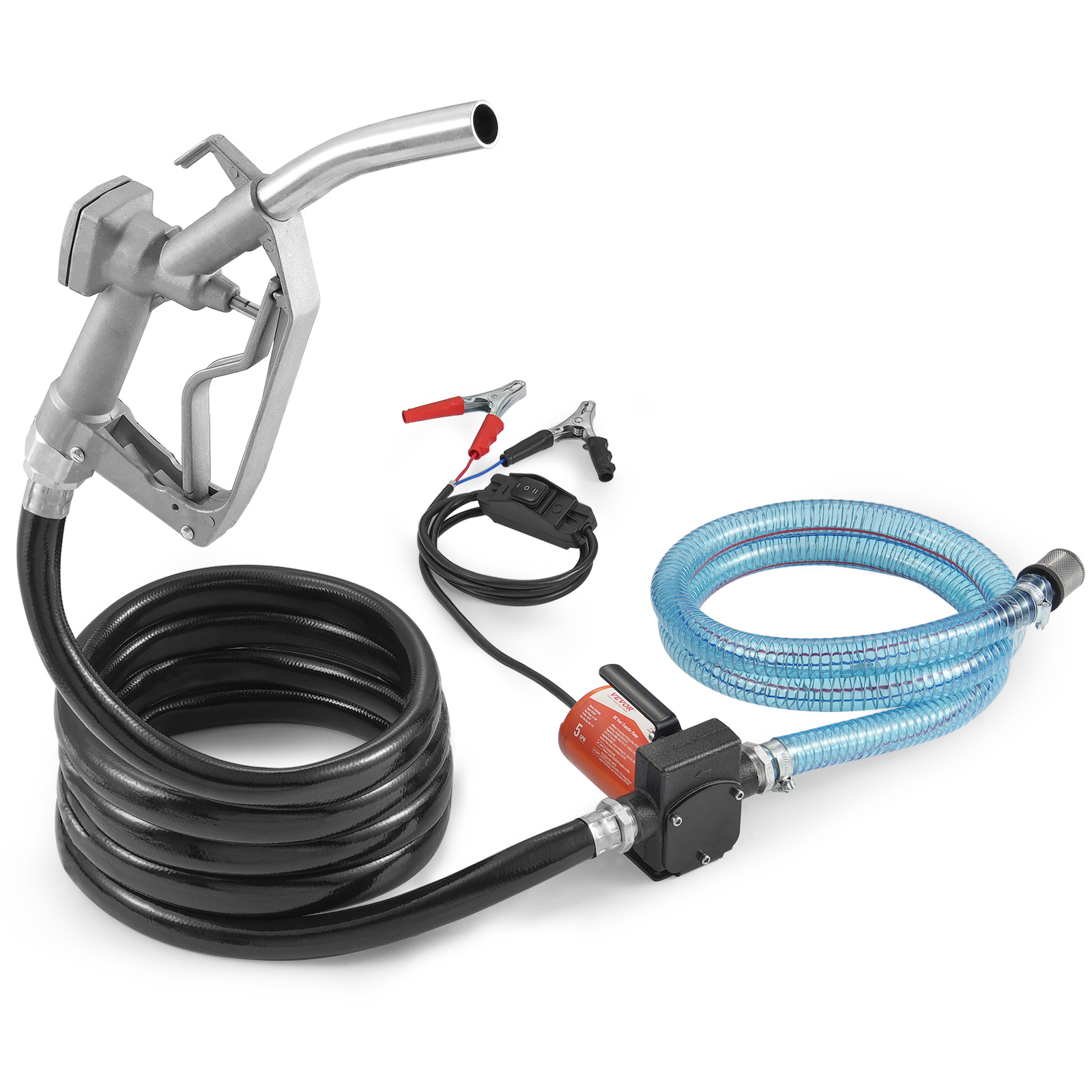 Vevor Fuel Transfer Pump 12v 5 Gpm 1/7 Pump With Auto Fuel Nozzle