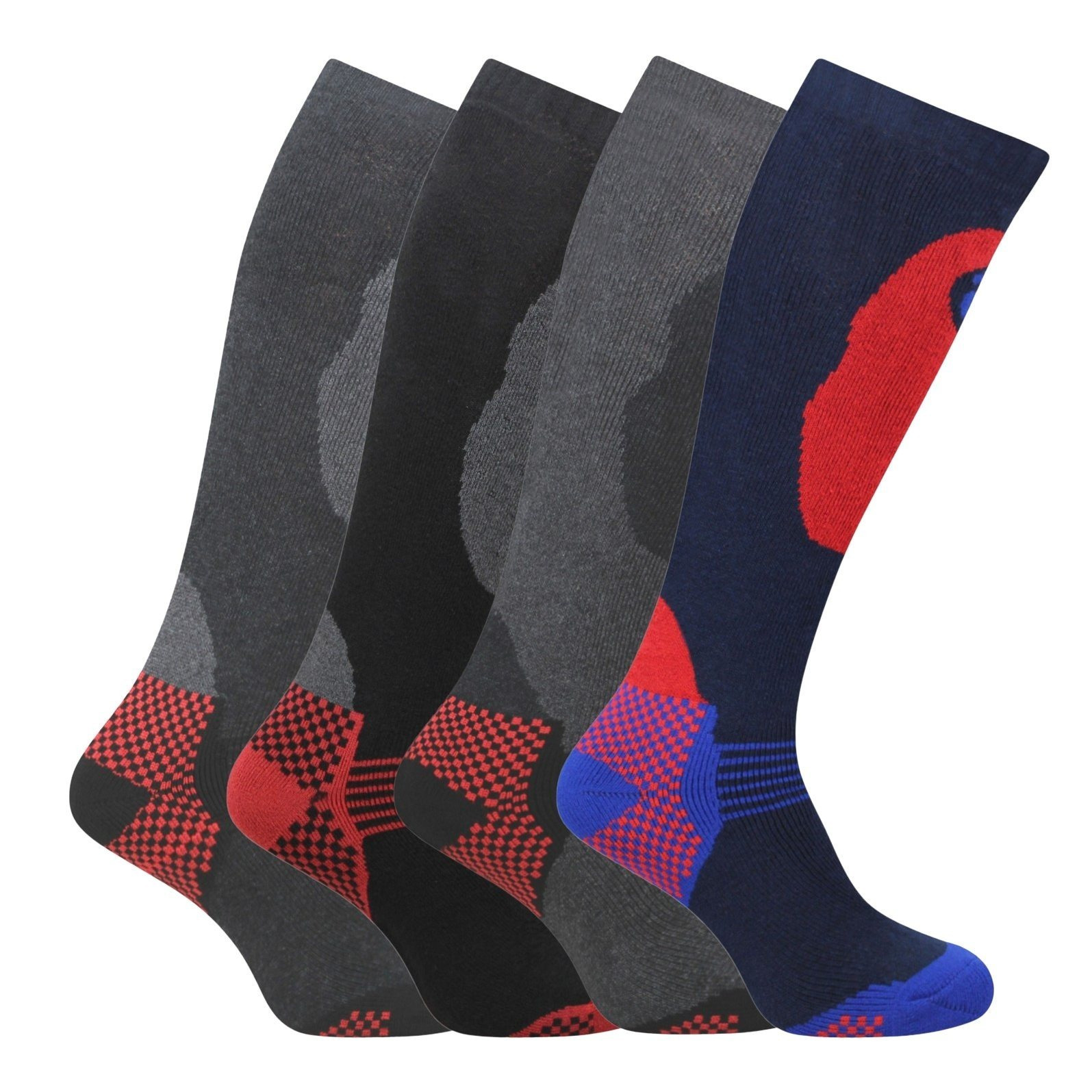 TEMU 4 Pairs Of Men's Thermal Ski Socks-assorted-uk 6-11 (eur 39-45)
