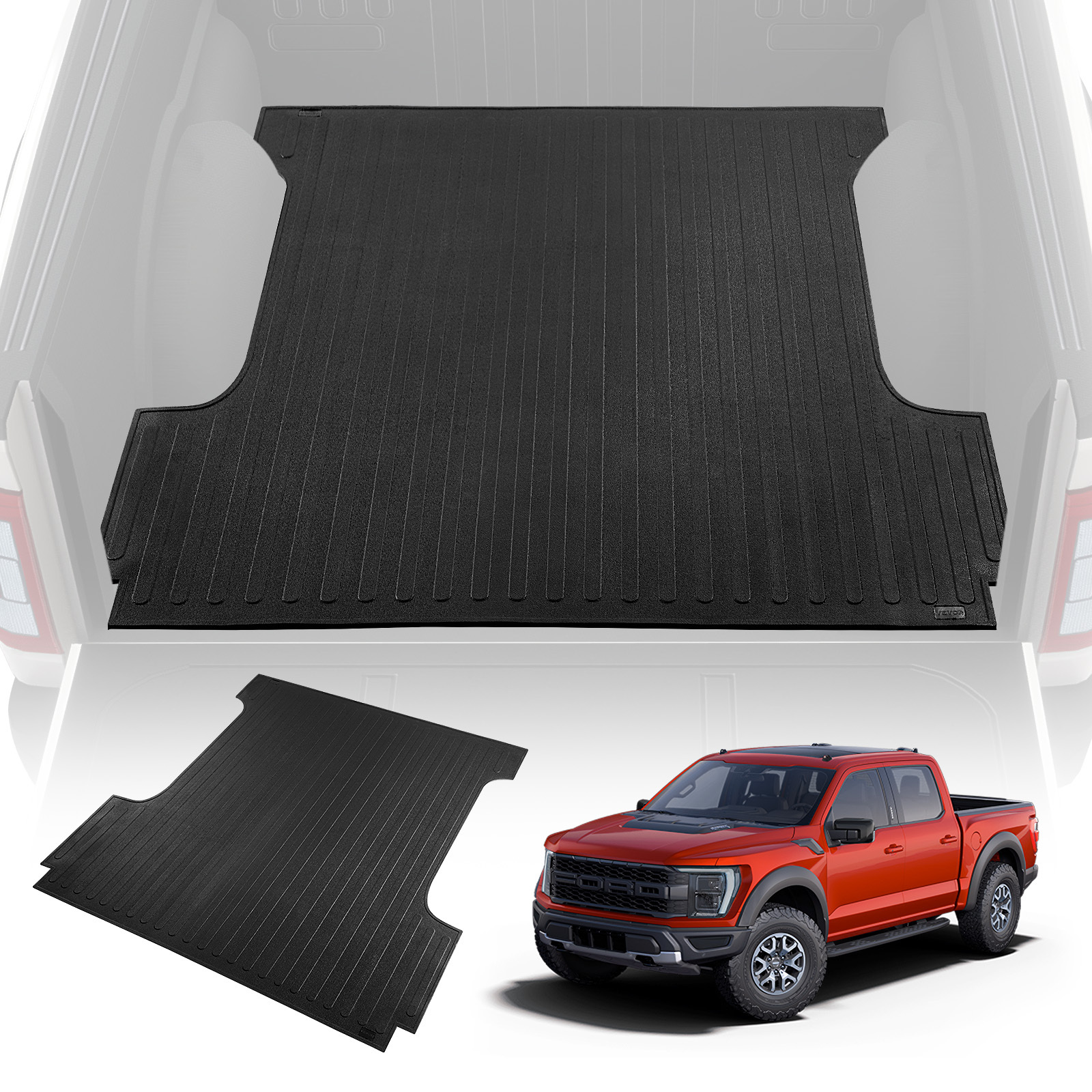 Vevor Truck Bed Mat, Fits For 2015- 5.5 Ft Short Bed, 66.5" " Rubber Truck Bed Liner, 1/4" Thick Bed Mat Car -weather Protection, Prevent Slipping Or Damage