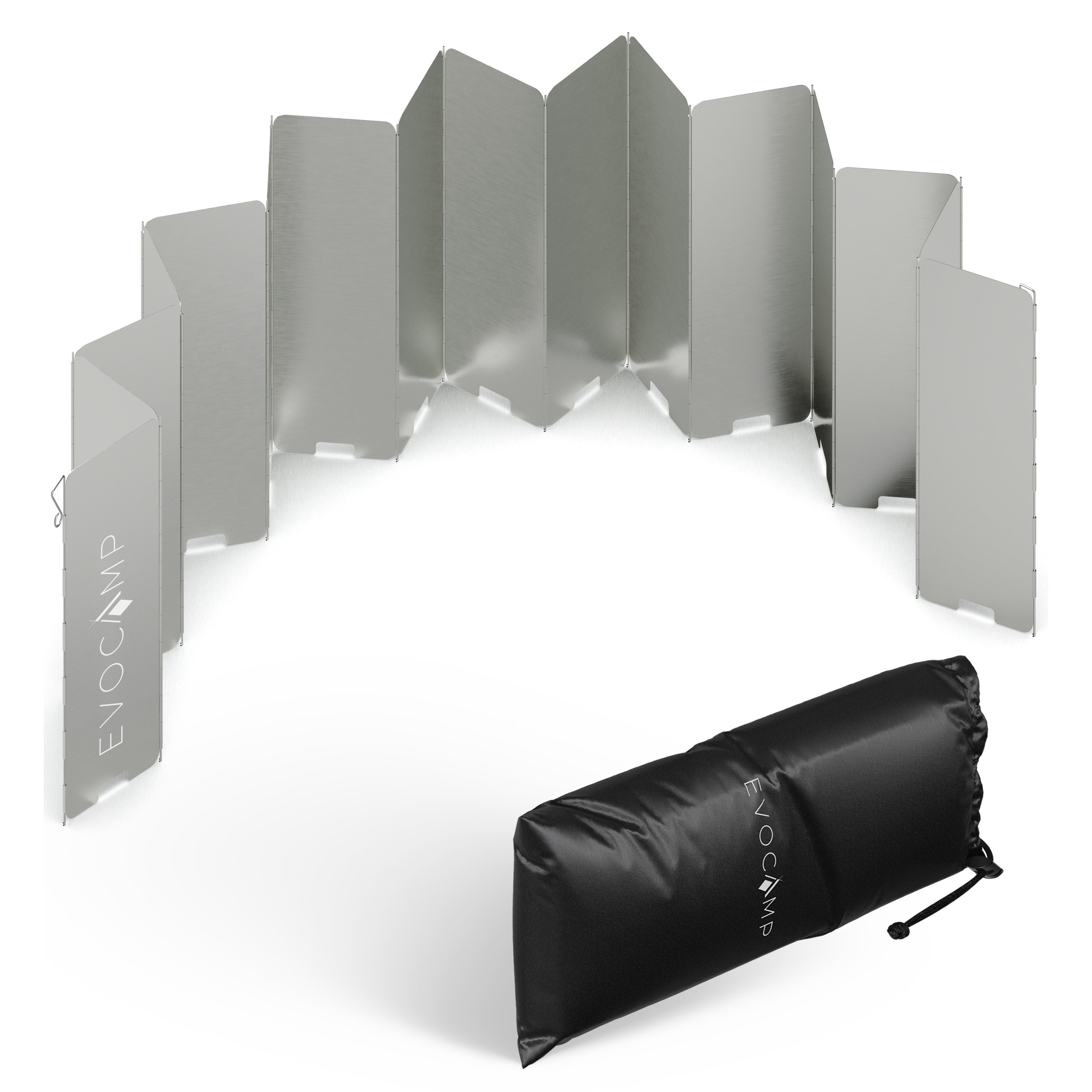 Image of Evocamp Windshield For Gas Stove, Spirit Stove Outdoor, Camping Stove, Grill, Camping Fire Pit, Gas Stove Windshield Foldable, Versatile, 3 Sizes , Including Bag