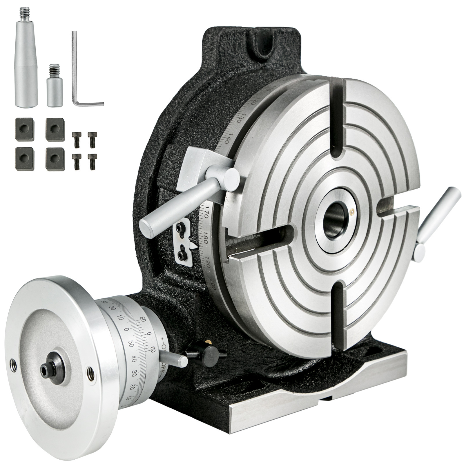 Vevor Rotary Table 20.3 Cm Vertical & Horizontal Rotary Table, 20.3 Cm Horizontal Vertical Hv8 Precision 3mt Milling Drilling Machine Vernier Reading Milling Drilling Boring For Milling Machine