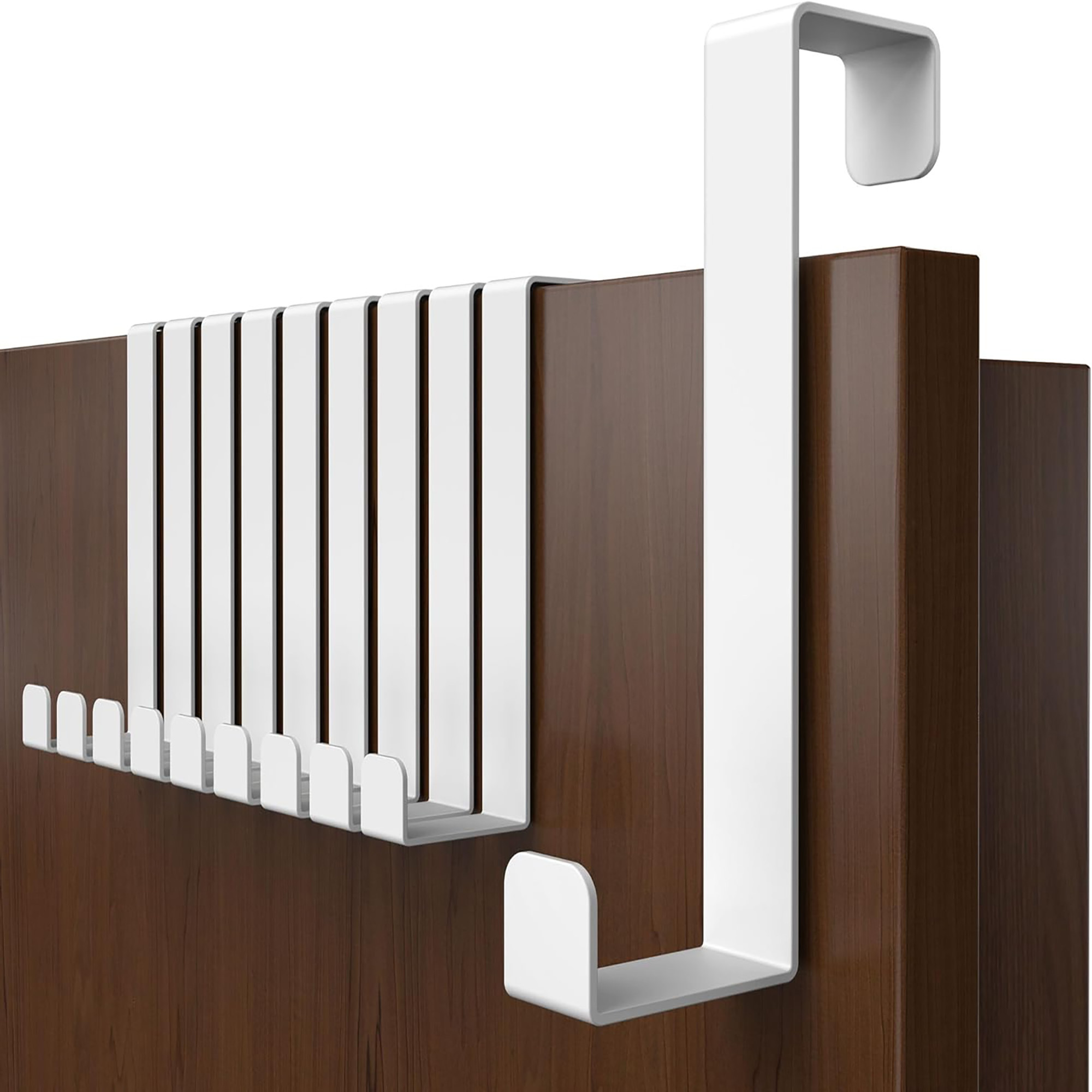 Lindenstein Door Hooks 10-piece Set - Multicolor/white/black/silver | Compact Coat Hooks With Capacity | Flexible & Space- Door Coat Rack