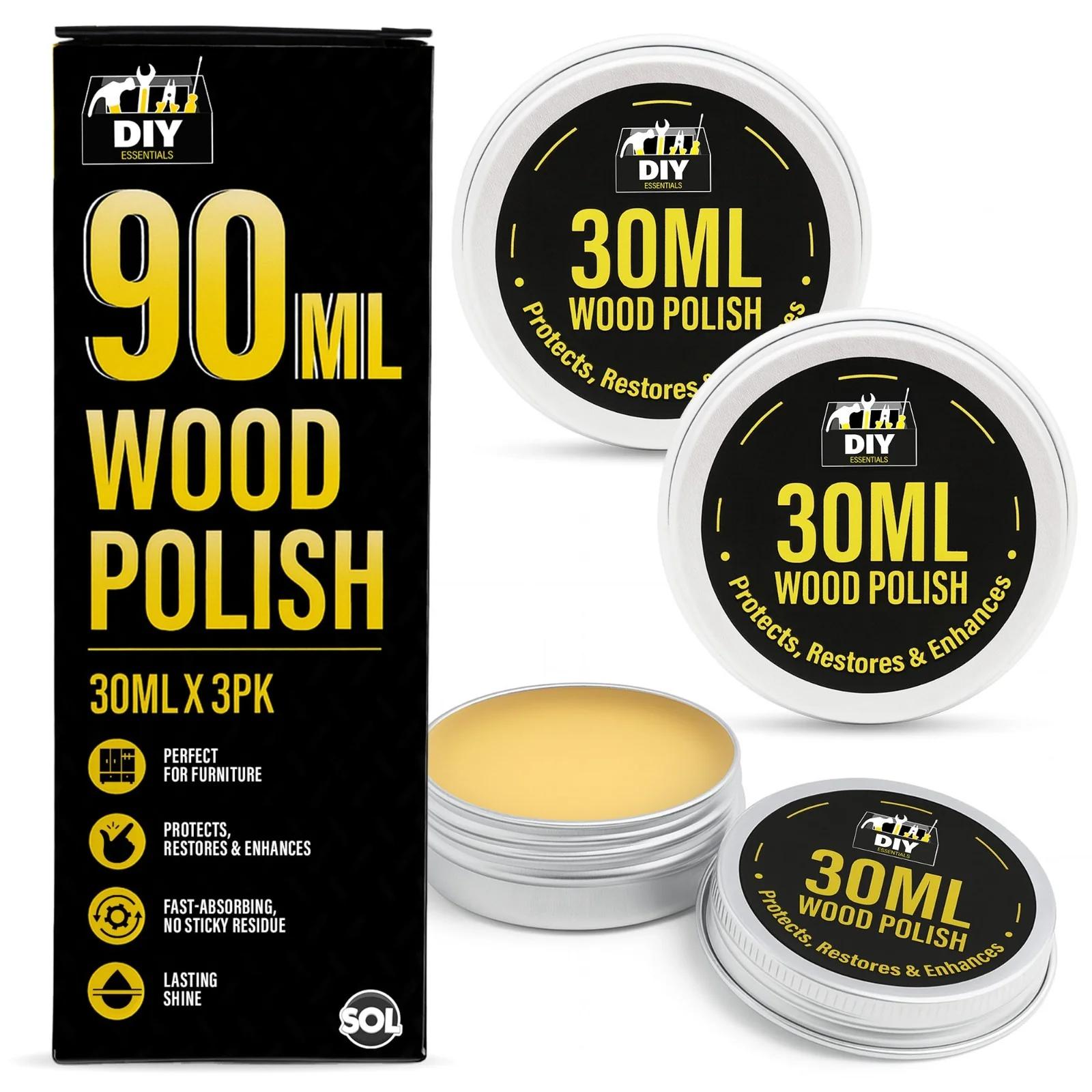 TEMU 3 Pack (90ml) Wood Polish | Furniture Protection Wax | Natural Polish For Tables, Chairs, Cabinets & Wooden Floors | Restores Shine & Enhances