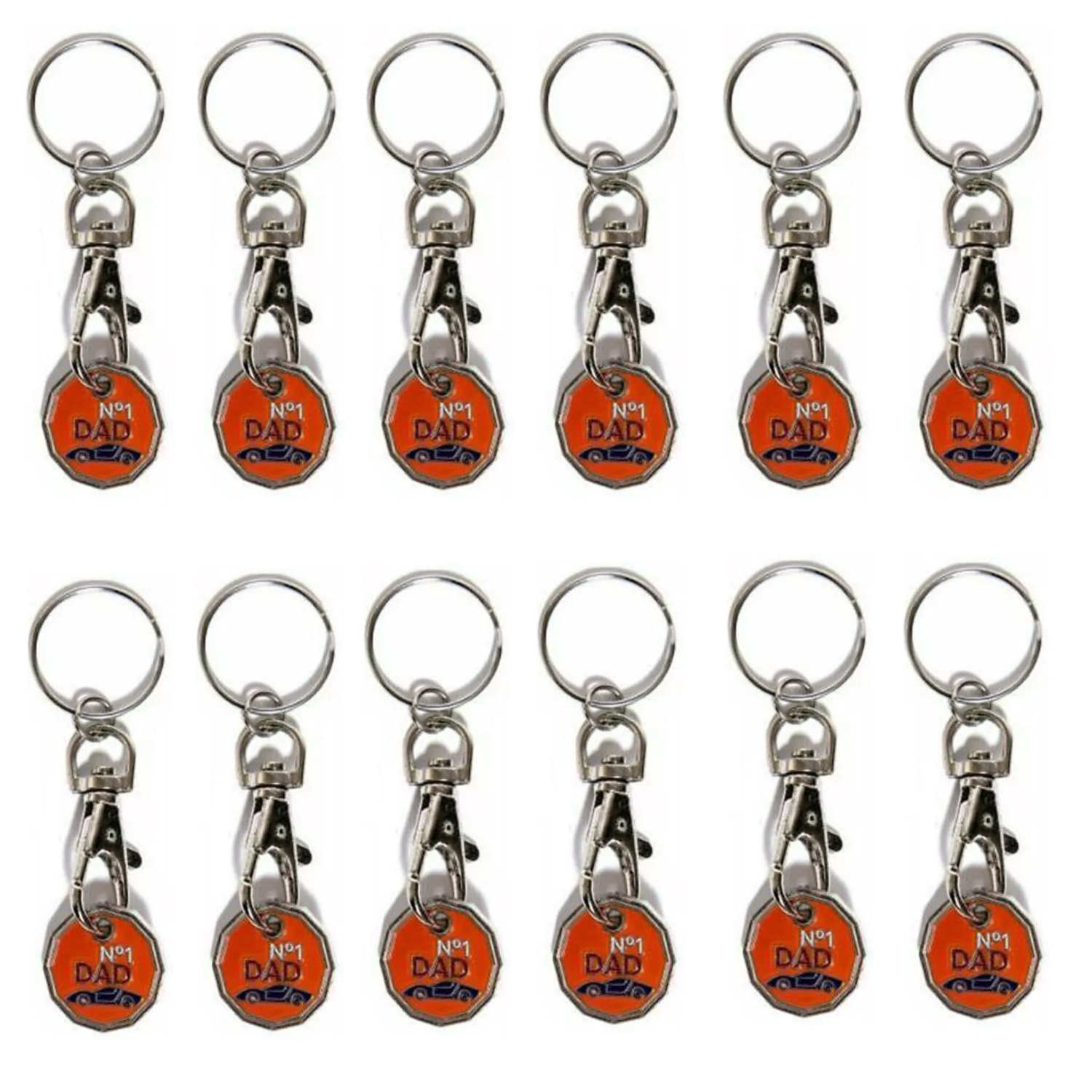 TEMU 12pcs Trolley Token Keyrings – Replacement Of £1 Coin For Uk – Supermarket Key Ring Set For Lockers, Gym, Party Bag Fillers - Fathers Day Gift -