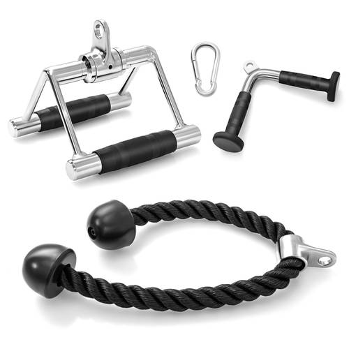 kabelmachine bevestigingsset, lat pulldown bevestigingen inclusief v-vormige drukstang, tricep touw & d handgreep, accessoires voor gewichtsmachine voor thuisgymnastiek