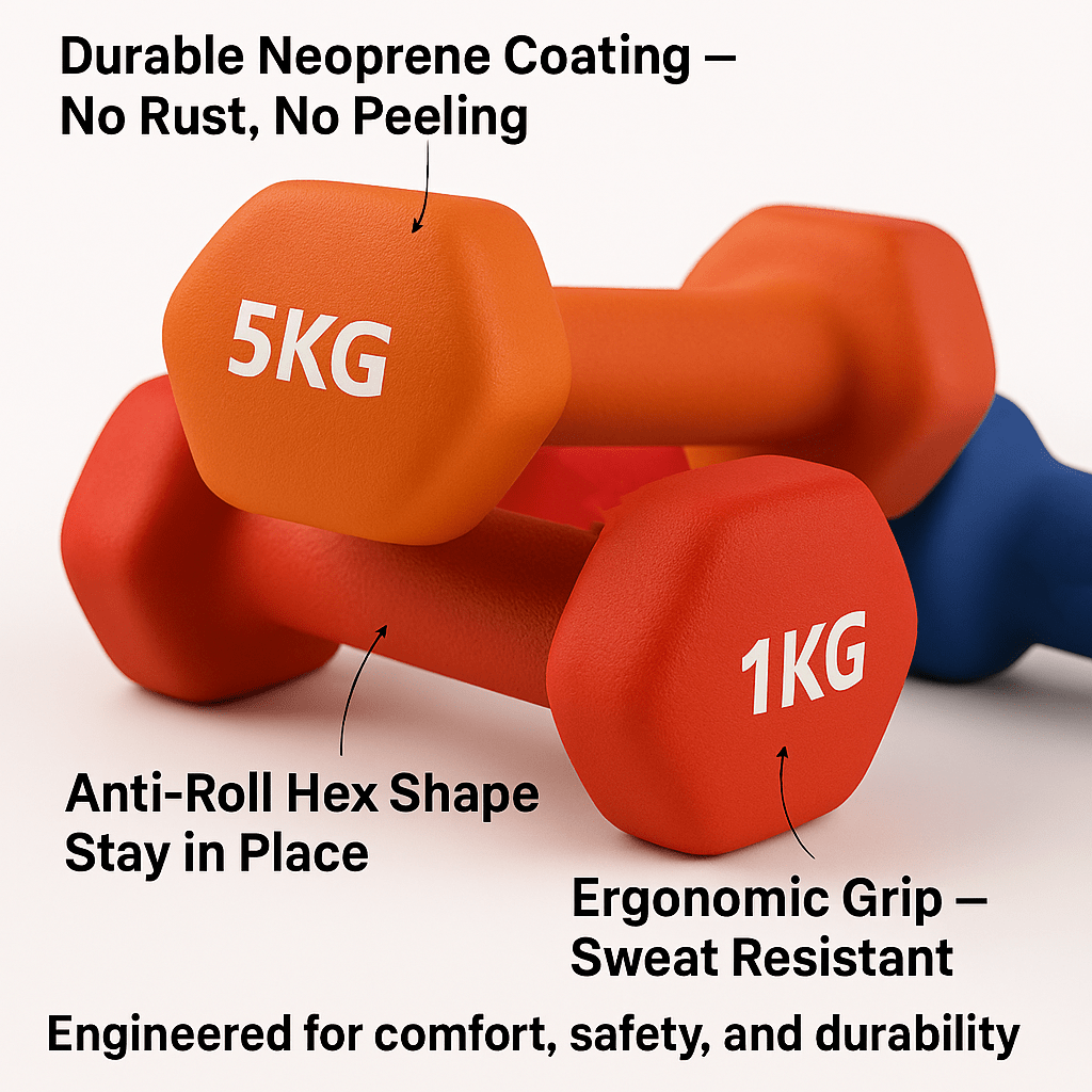 Hex Dumbbell Neoprene Set with Adjustable Weights