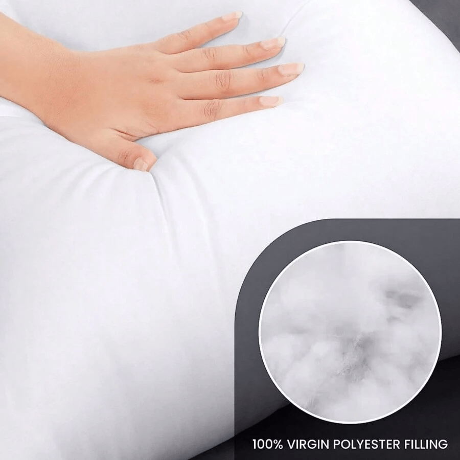 Pack of 2 EGYPTIAN COTTON FILLED PILLOWS - Filled with Hollow Fiber 1000 GSM | Charcoal Piping Design |Extra Filled |Ultra Plush |Back Support Bed Pillows - Standard Size UK