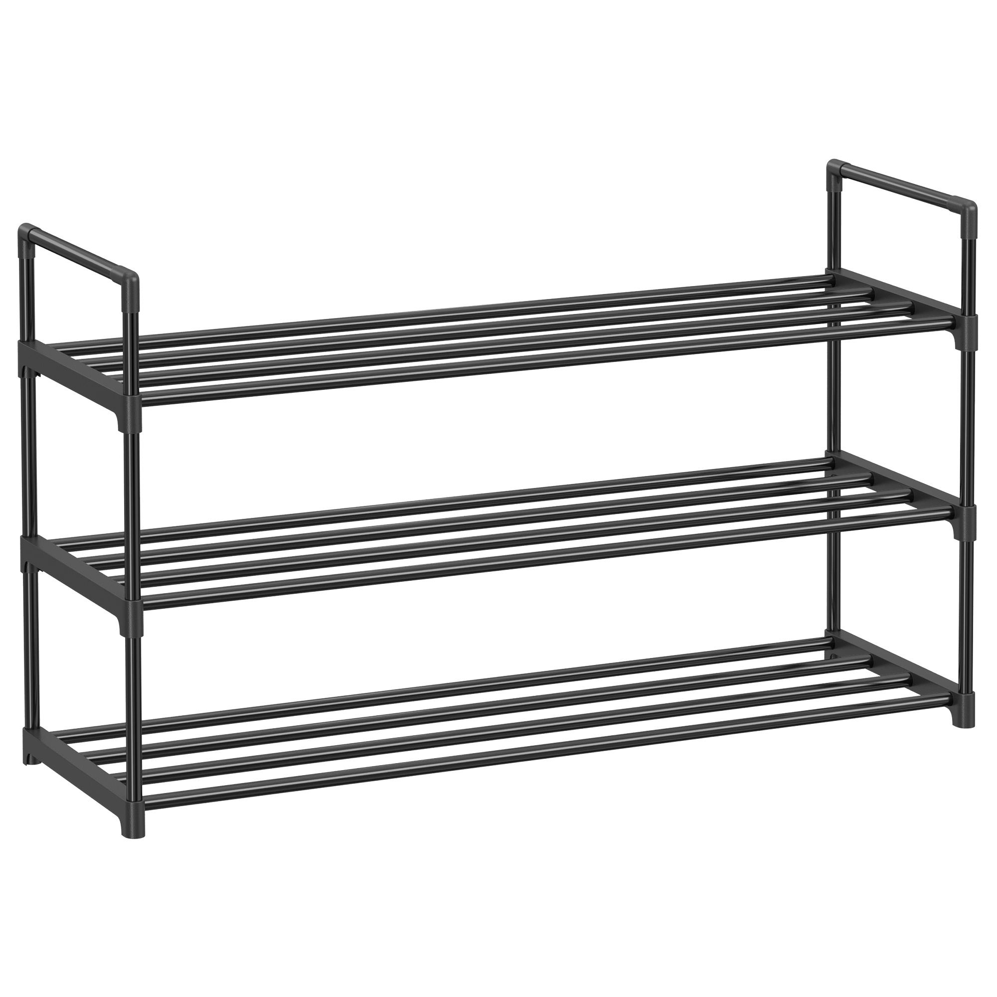 TEMU Estante para Pasillo, Zapatero, Zapatero de 3 Niveles, Estante de Metal, 12 de Zapatos, 30 X 92 X 54 Cm, Negro