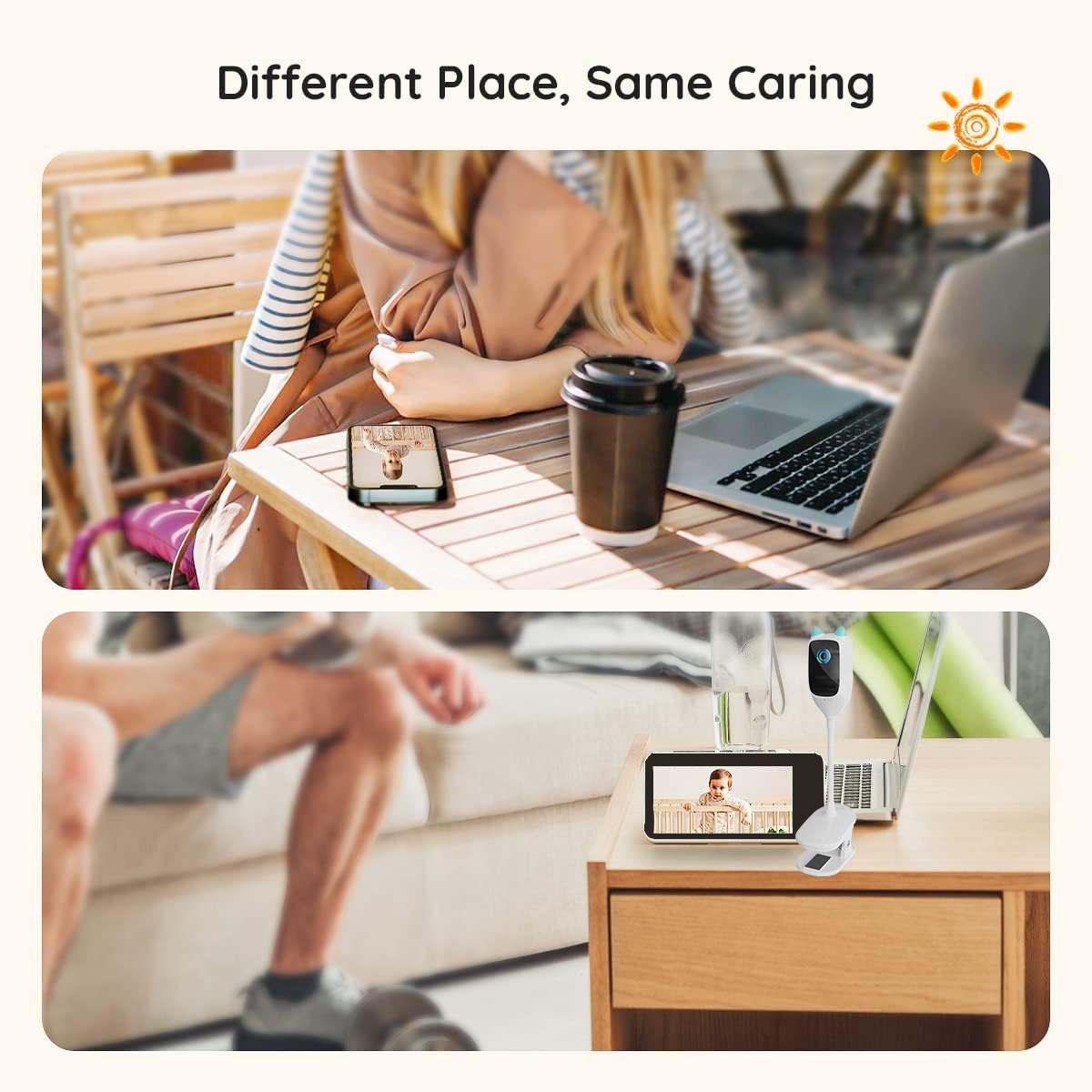 Smart Baby Monitor with Cry Detection, 2K HD & Wide-Angle View, Two-Way Audio, Motion & Electronic Fence Alerts, Night Vision, SD/Cloud Storage