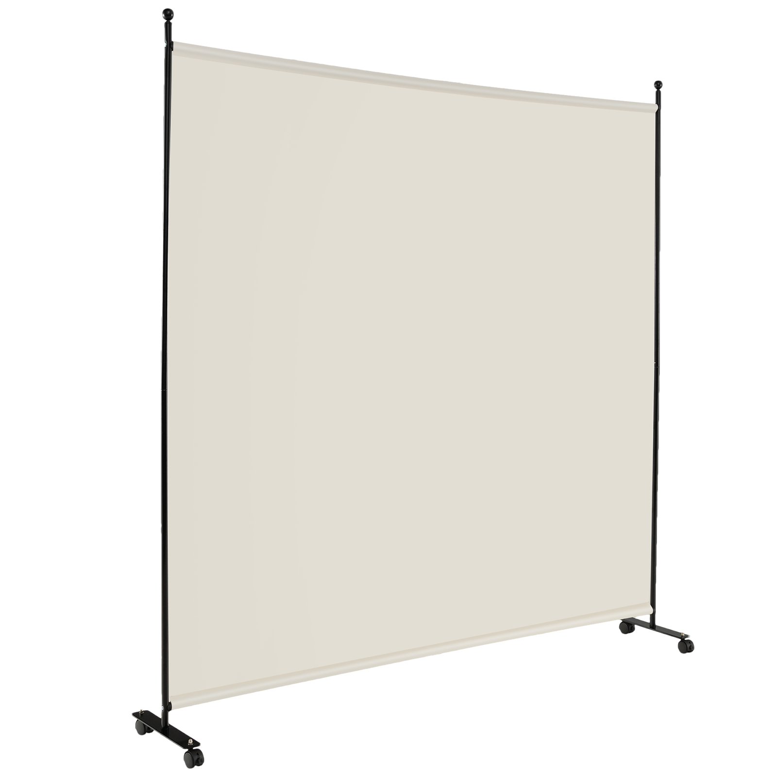 Image of 6ft Single Panel Rolling Room Divider, 72.5 Inch Wide Partition Privacy Screens With Smooth Wheels, Freestanding Fabric Room Panel, Portable Wall Divider For Office, Room, Restaurant, Hospital