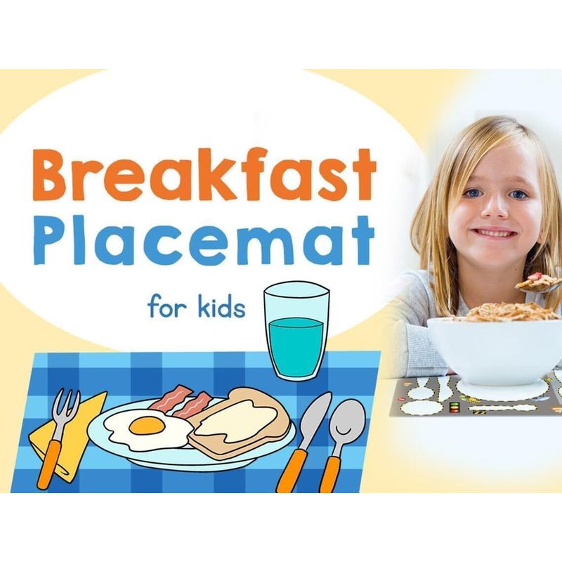 2-delige ontbijtsnackset met zachte opvouwbare placemat