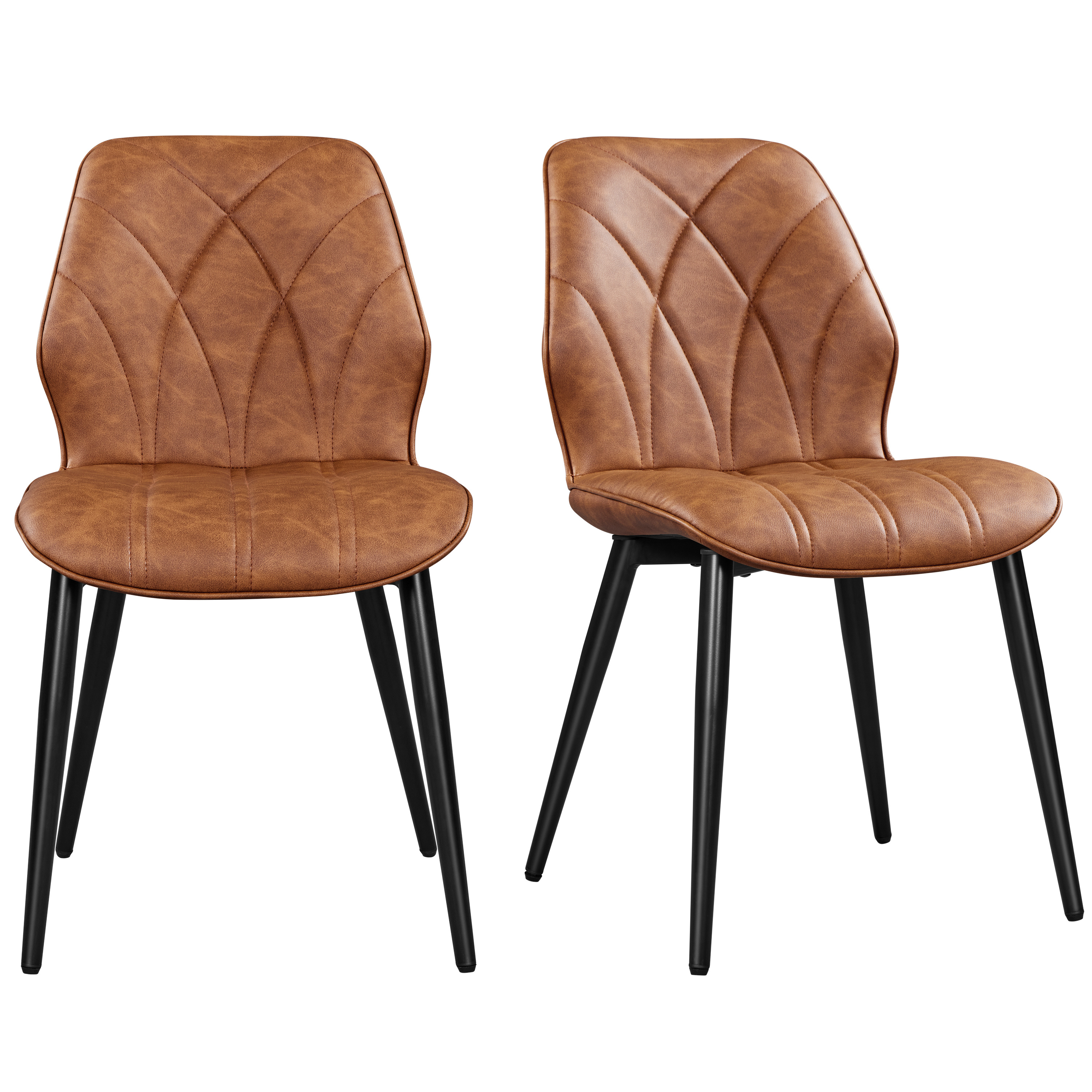 TEMU Costoffs Upholstered Chairs, Set Of 2 Dining Kitchen Chairs With Petal Accented Backrest, Bedroom Vanity Chairs, Modern Armless Side Chairs,